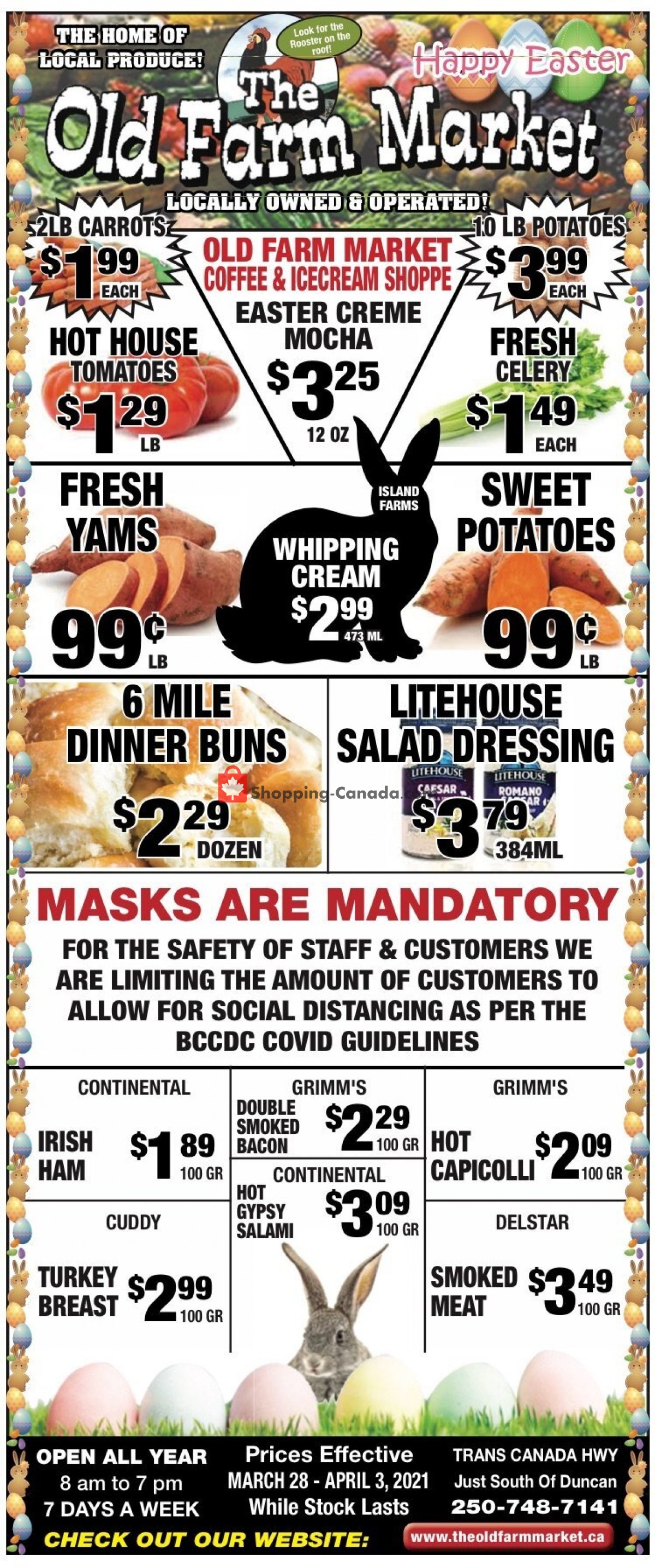The Old Farm Market flyer from Sunday March 28, 2021 to Saturday April 3, 2021 - page 1