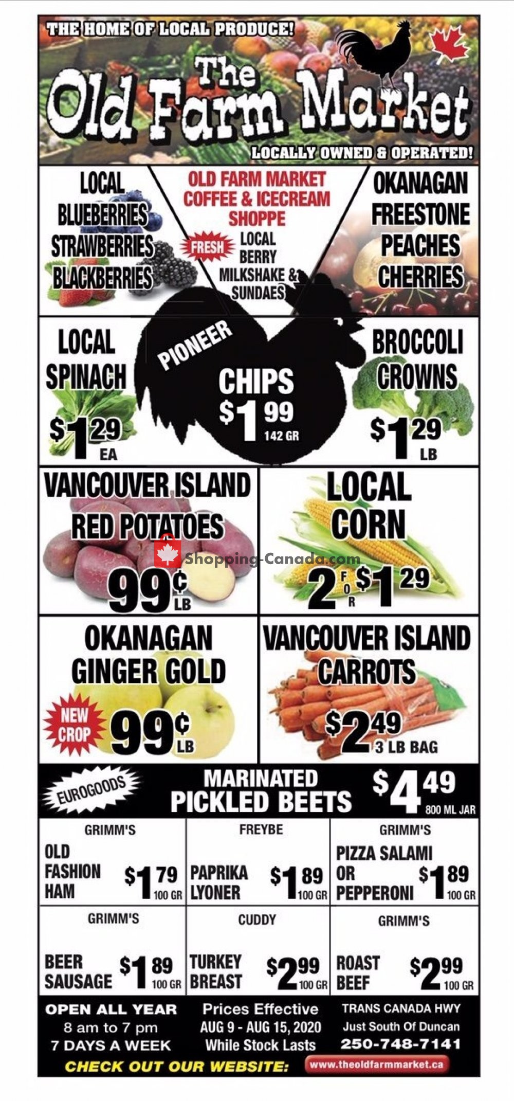 The Old Farm Market flyer from Sunday August 9, 2020 to Saturday August 15, 2020 - page 1