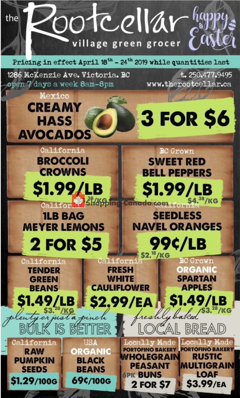 The Root Cellar flyer from Thursday April 18, 2019 to Wednesday April 24, 2019 - page 1