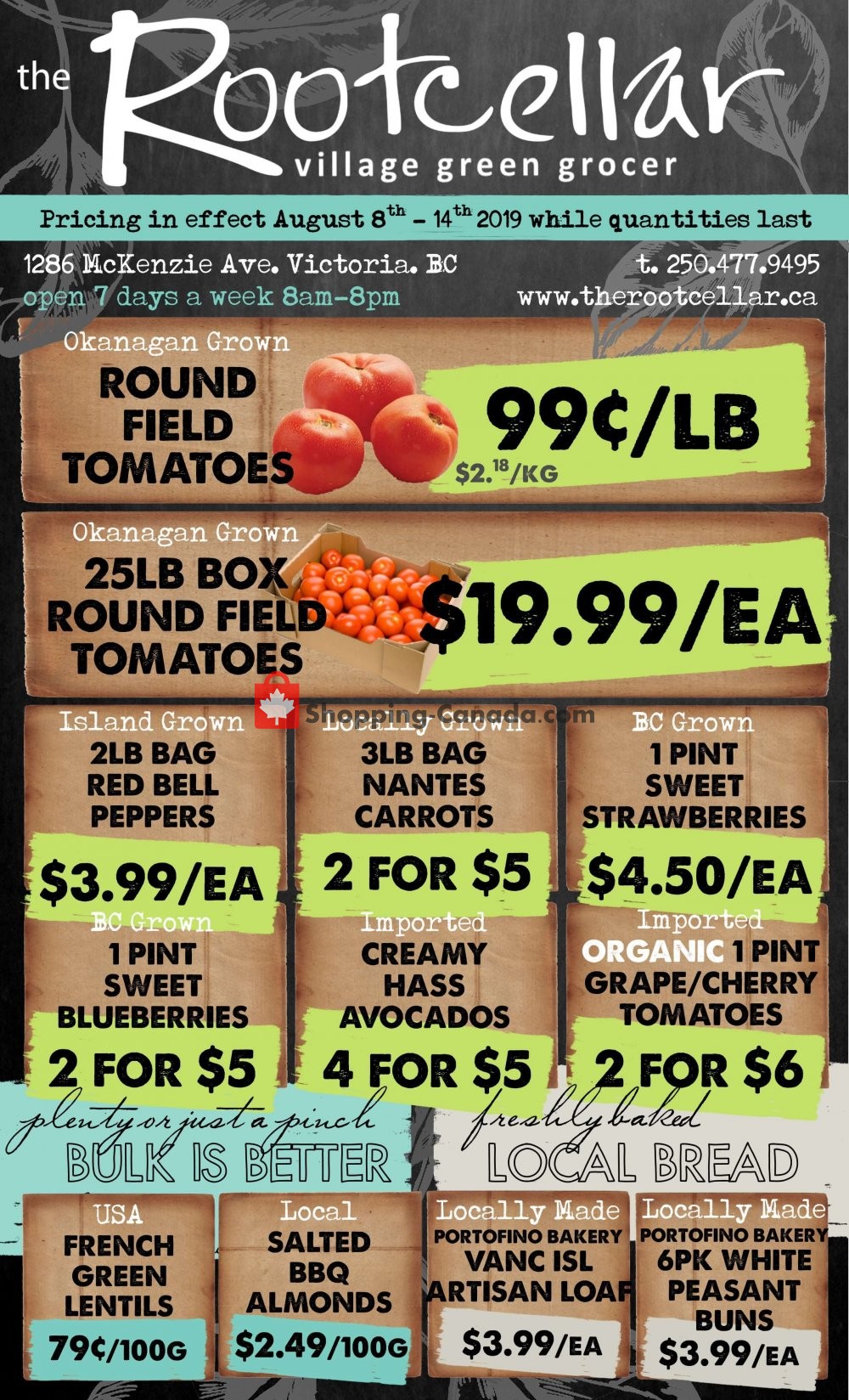 The Root Cellar flyer from Thursday August 8, 2019 to Wednesday August 14, 2019 - page 1