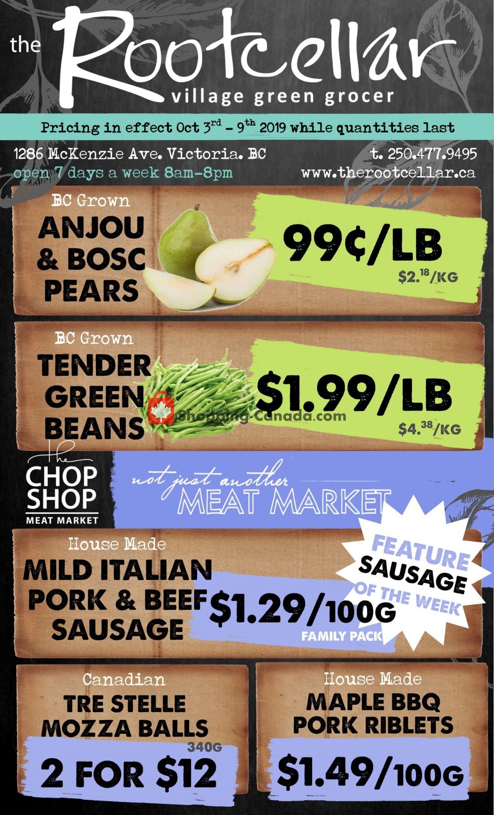 The Root Cellar flyer from Thursday October 3, 2019 to Wednesday October 9, 2019 - page 1
