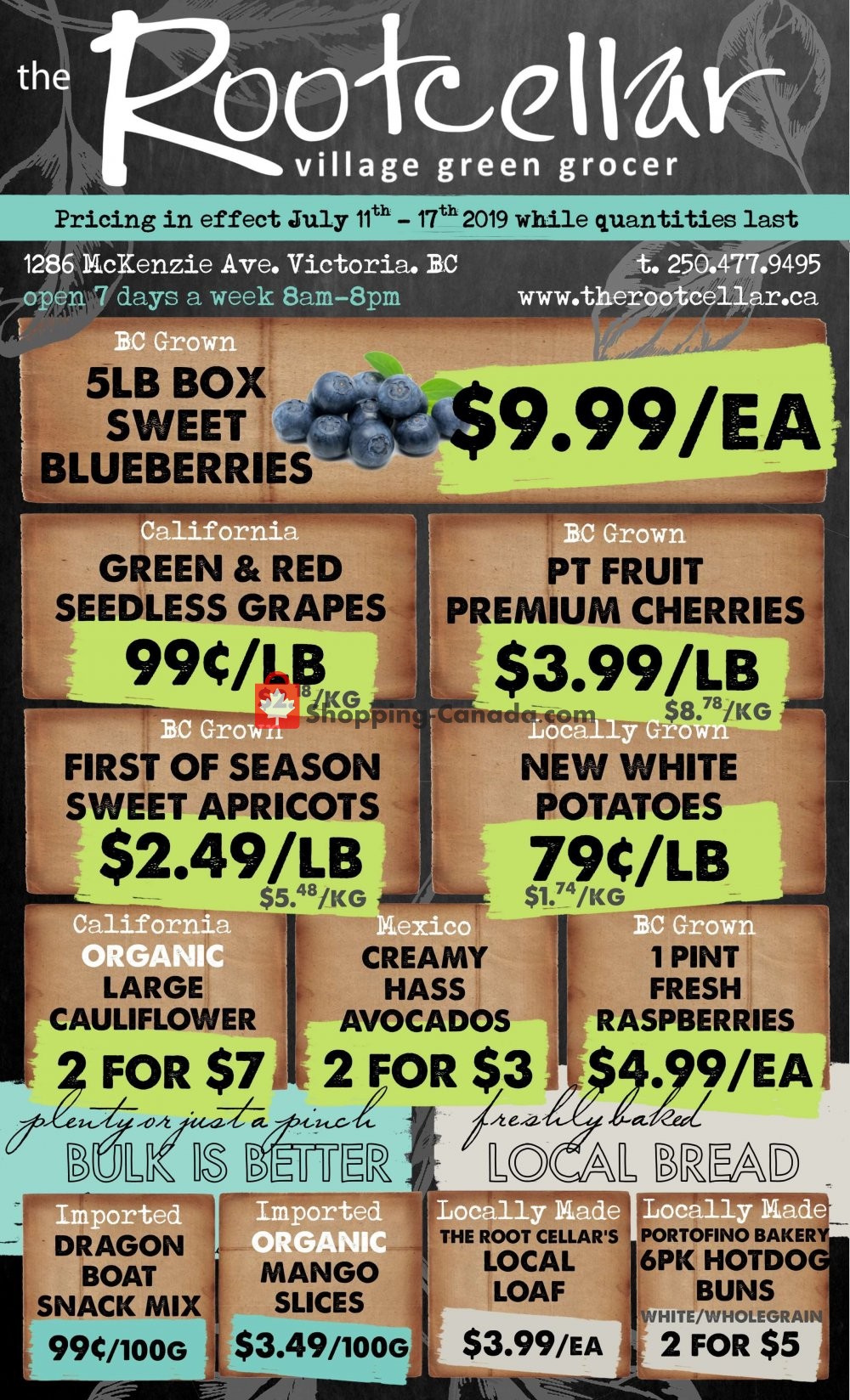 The Root Cellar flyer from Thursday July 11, 2019 to Wednesday July 17, 2019 - page 1