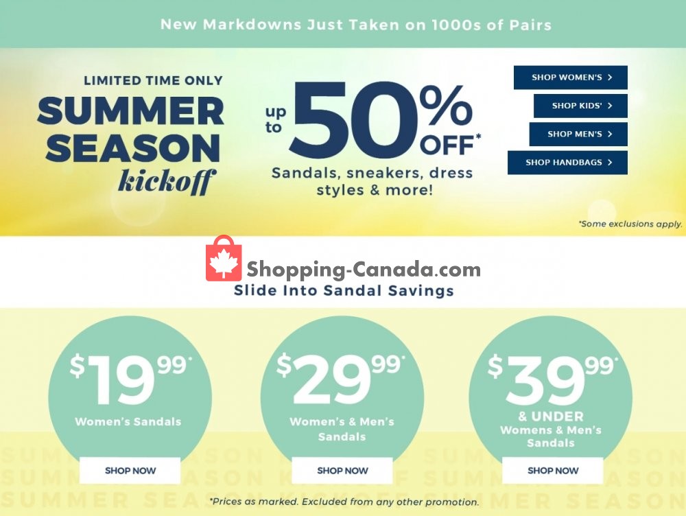 The Shoe Company Canada, flyer (Summer Season Kickoff) June 17