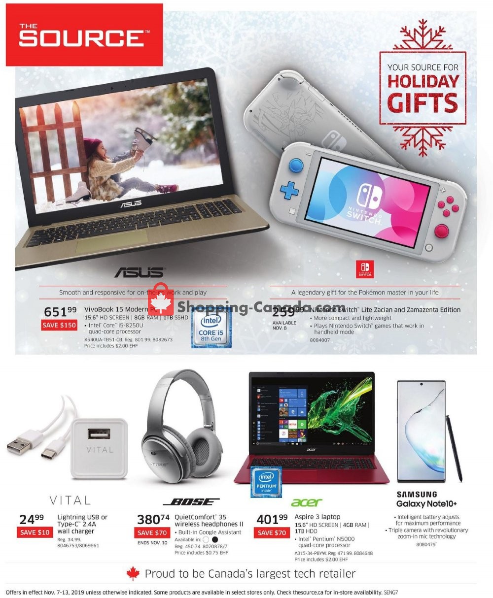 The Source flyer from Thursday November 7, 2019 to Wednesday November 13, 2019 - page 1
