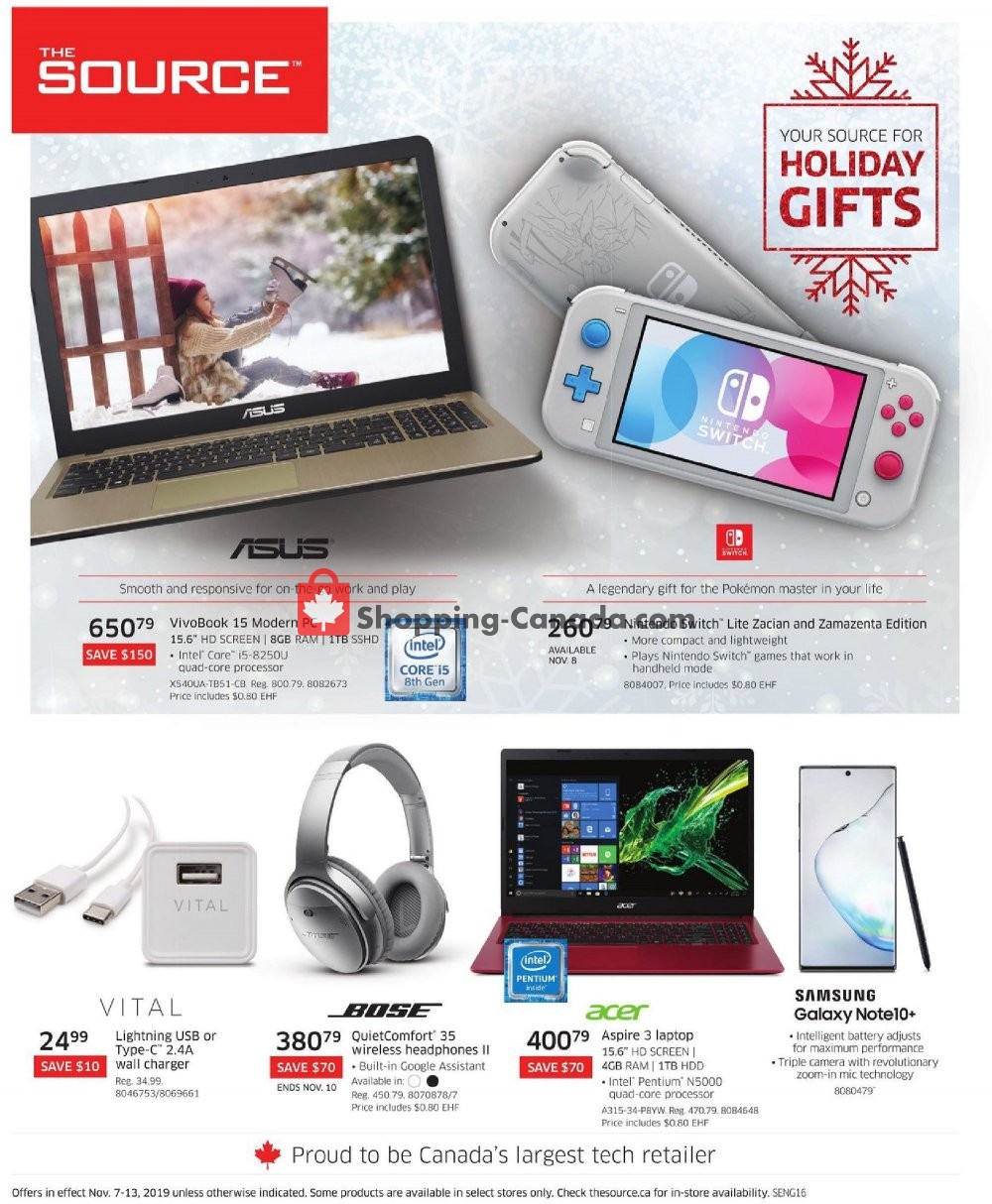 The Source flyer from Thursday November 7, 2019 to Wednesday November 13, 2019 - page 1