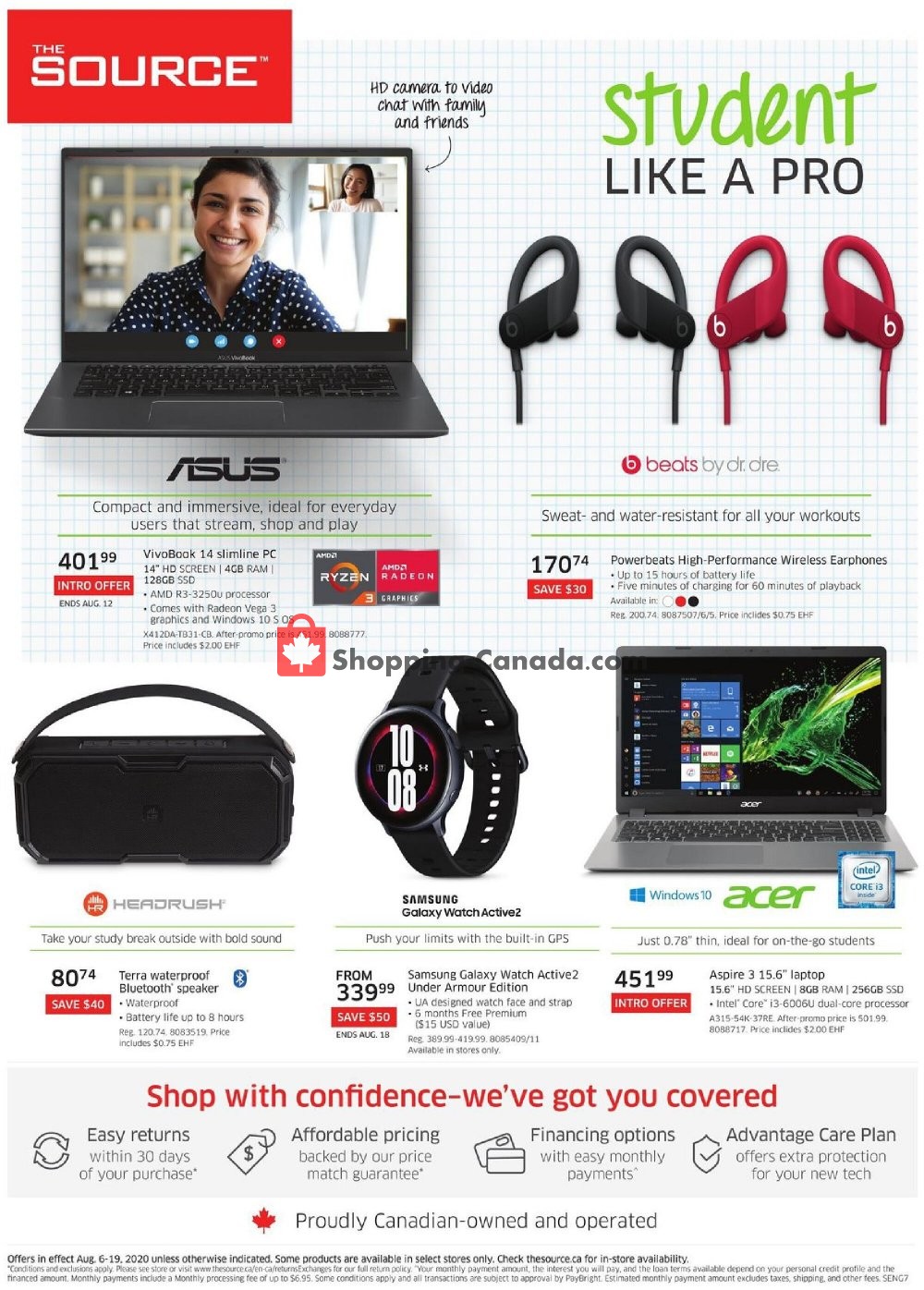 The Source flyer from Thursday August 6, 2020 to Wednesday August 19, 2020 - page 1