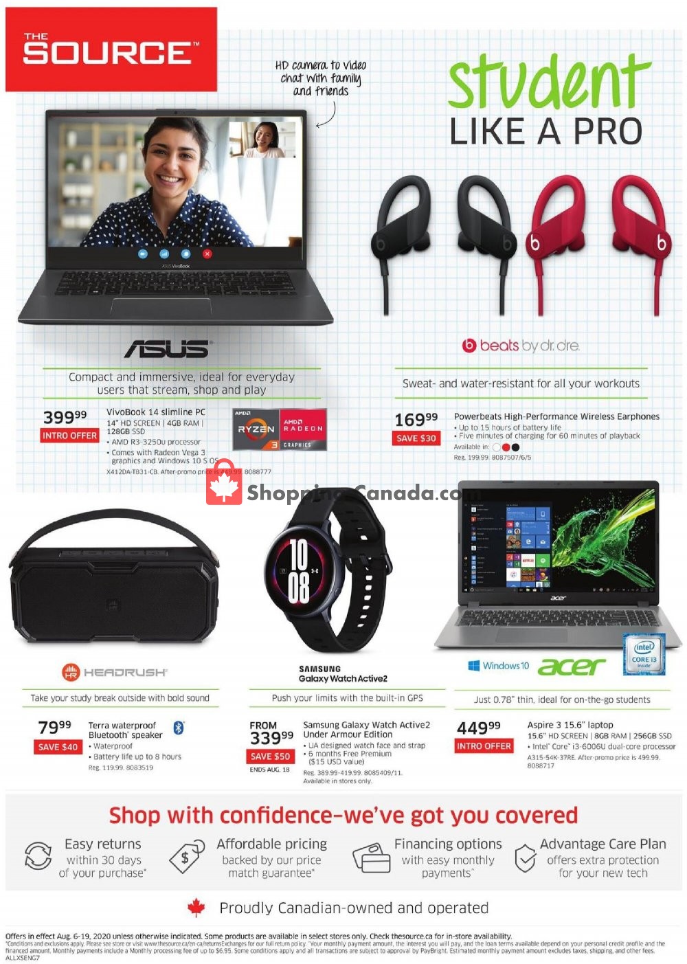 The Source flyer from Thursday August 6, 2020 to Wednesday August 19, 2020 - page 1