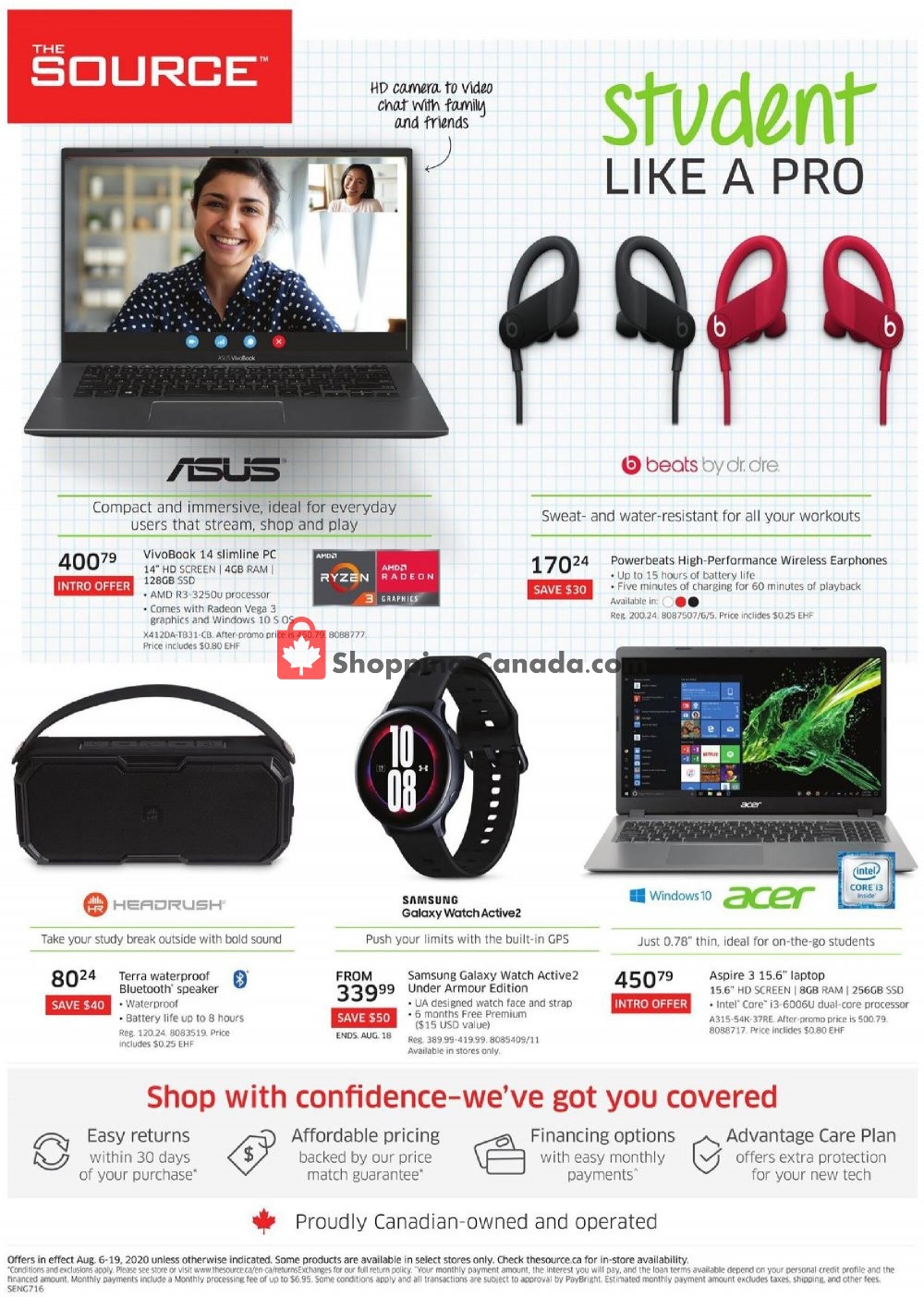 The Source flyer from Thursday August 6, 2020 to Wednesday August 19, 2020 - page 1