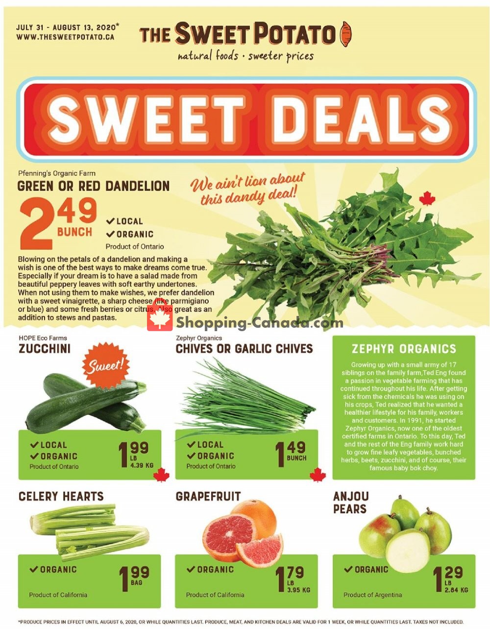 The Sweet Potato flyer from Friday July 31, 2020 to Thursday August 13, 2020 - page 1