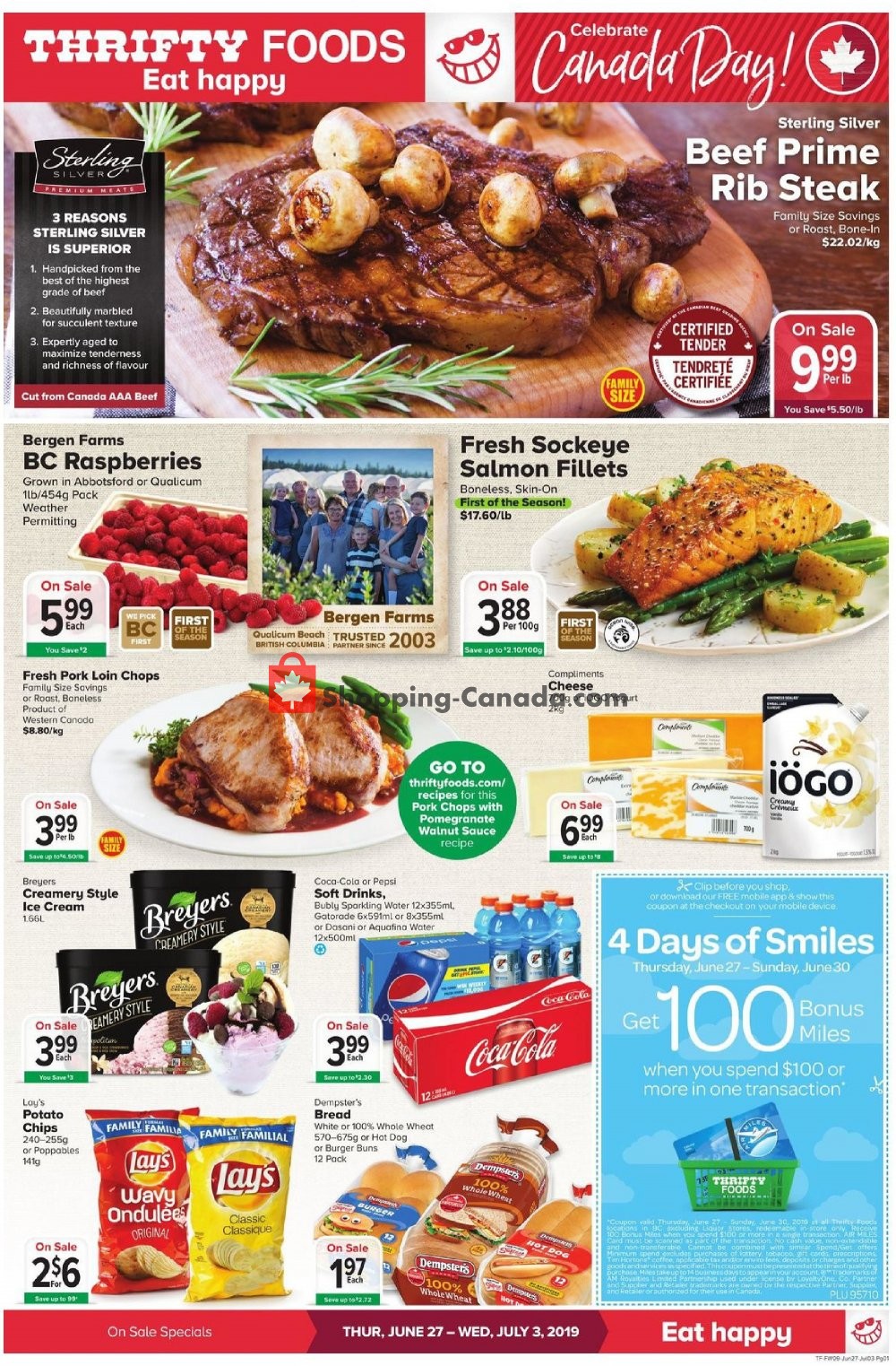 Thrifty Foods flyer from Thursday June 27, 2019 to Wednesday July 3, 2019 - page 1
