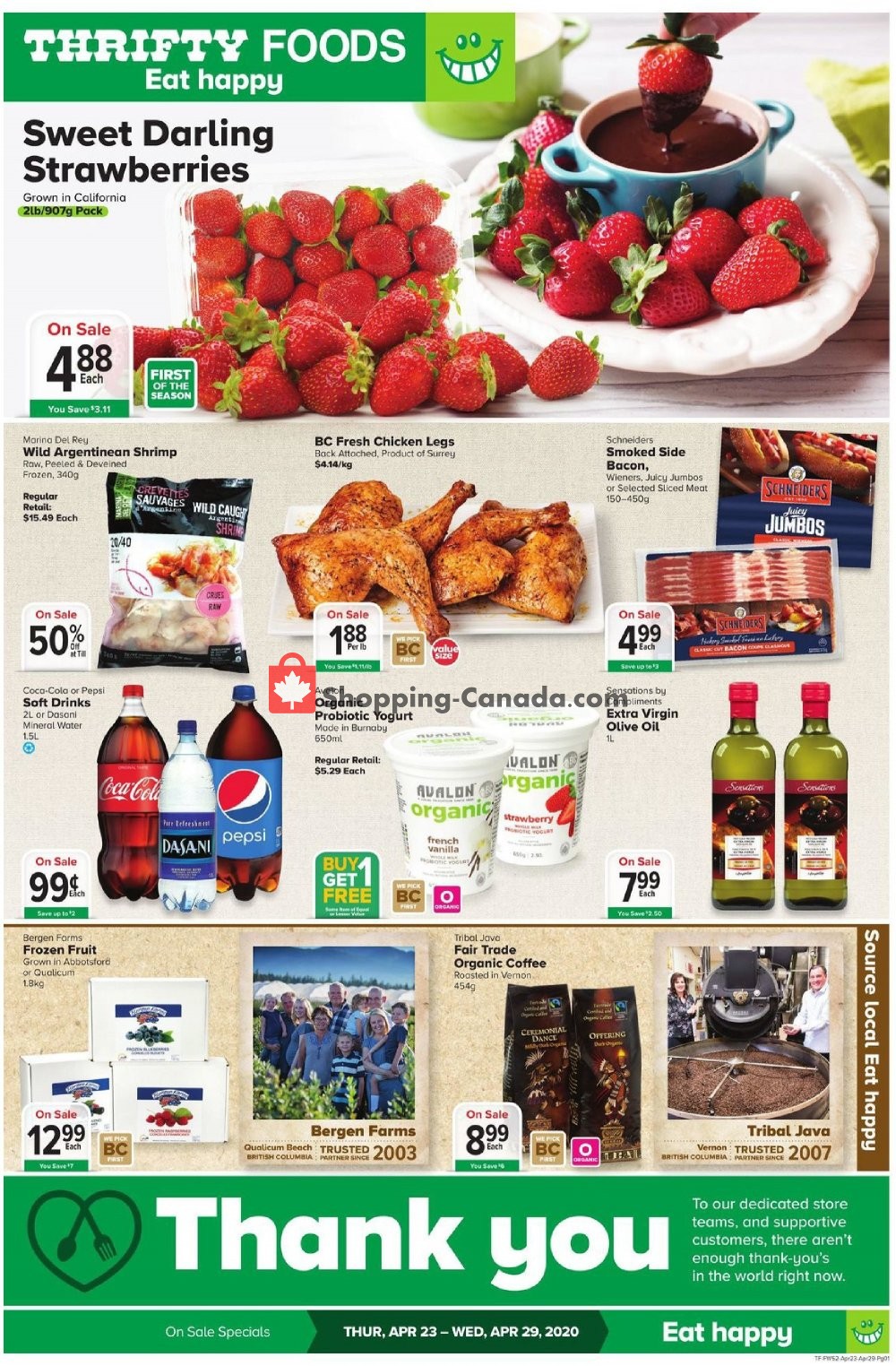 Thrifty Foods flyer from Thursday April 23, 2020 to Wednesday April 29, 2020 - page 1
