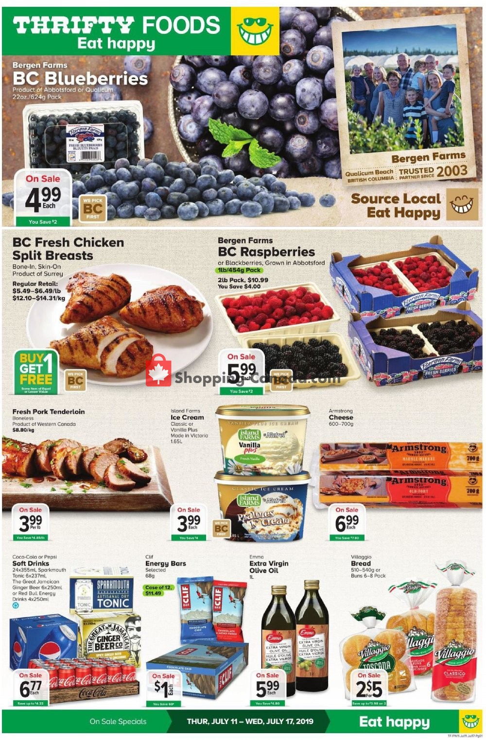 Thrifty Foods flyer from Thursday July 11, 2019 to Wednesday July 17, 2019 - page 1