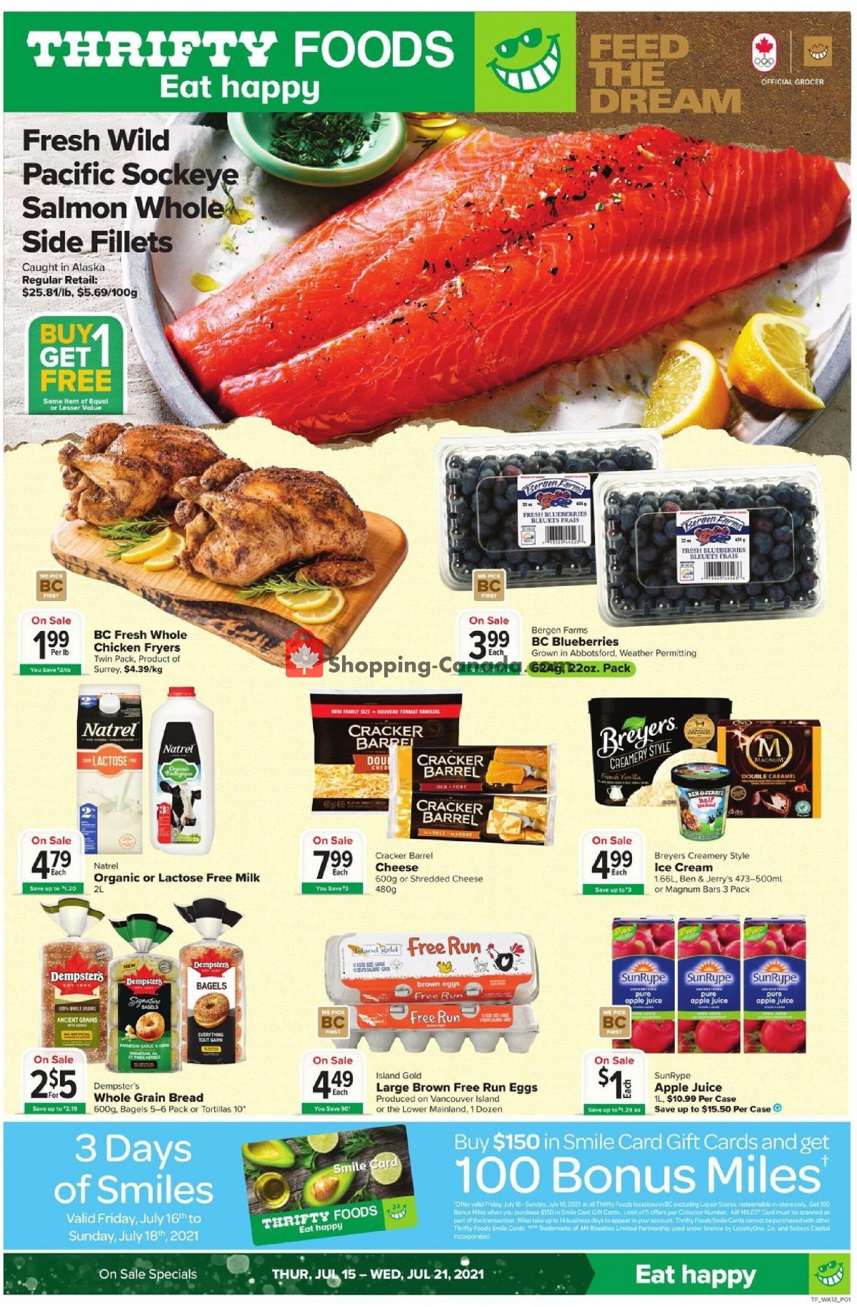 Thrifty Foods flyer from Thursday July 15, 2021 to Wednesday July 21, 2021 - page 1