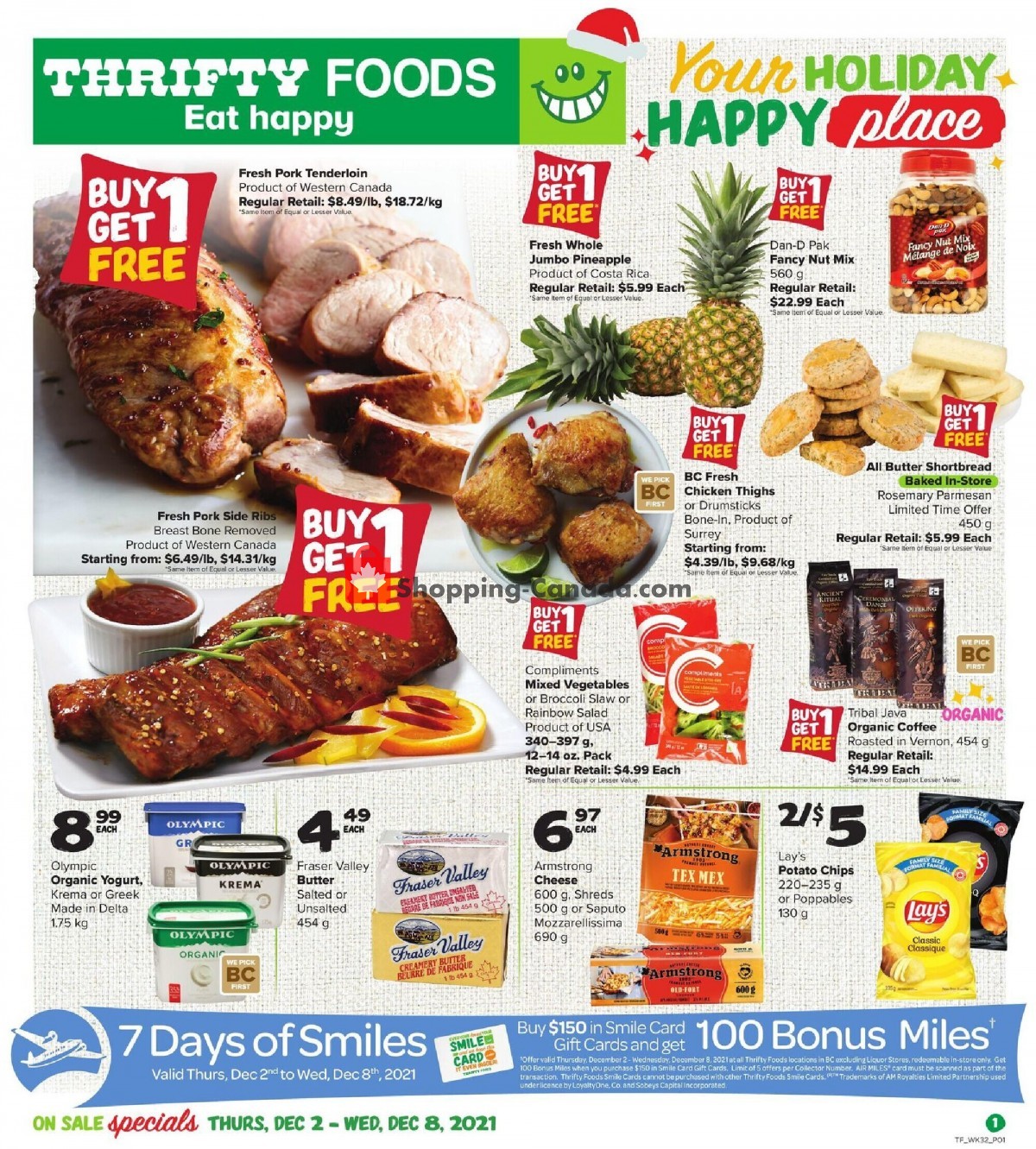 Thrifty Foods flyer from Thursday December 2, 2021 to Wednesday December 8, 2021 - page 1