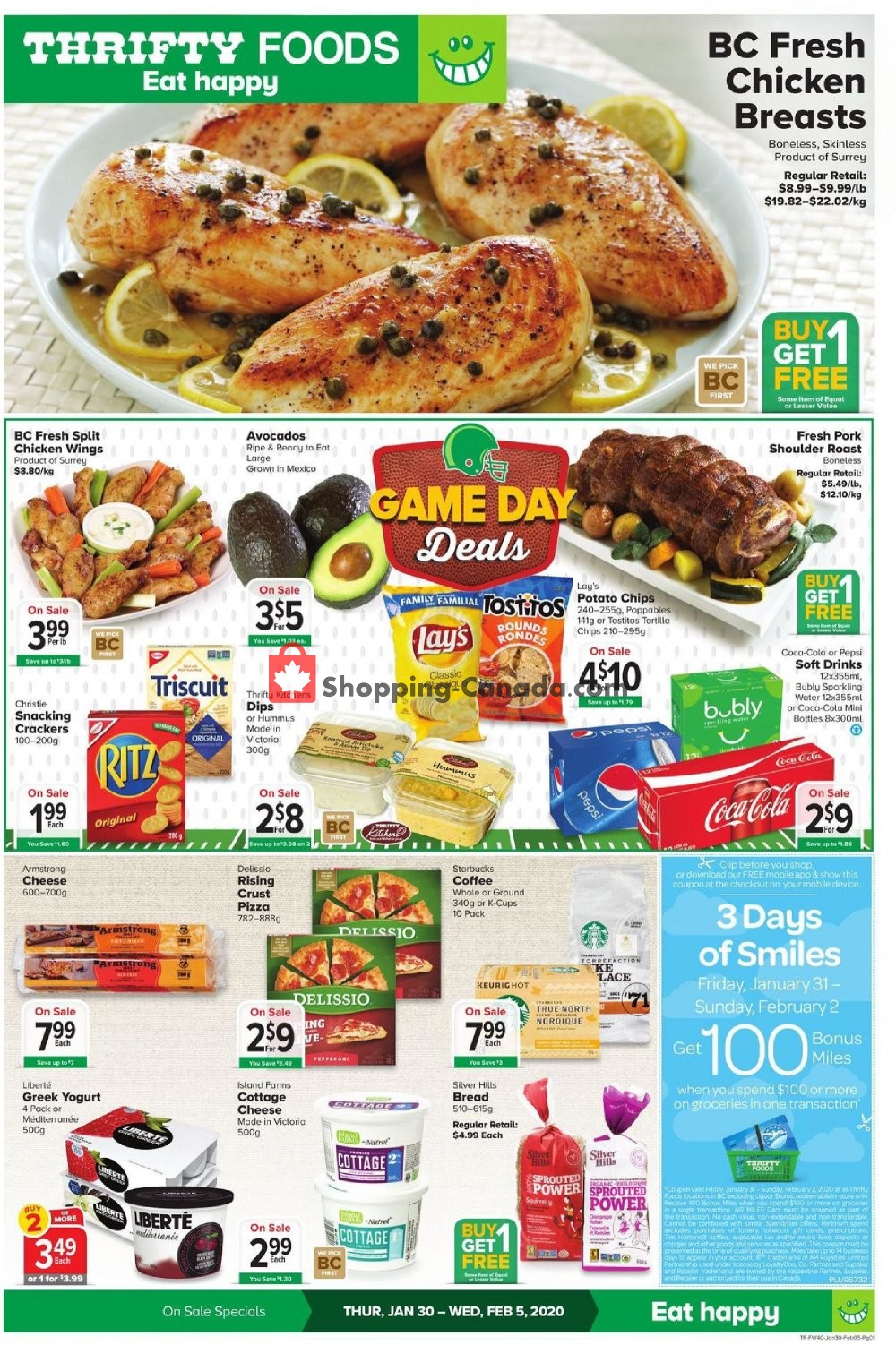 Thrifty Foods flyer from Thursday January 30, 2020 to Wednesday February 5, 2020 - page 1