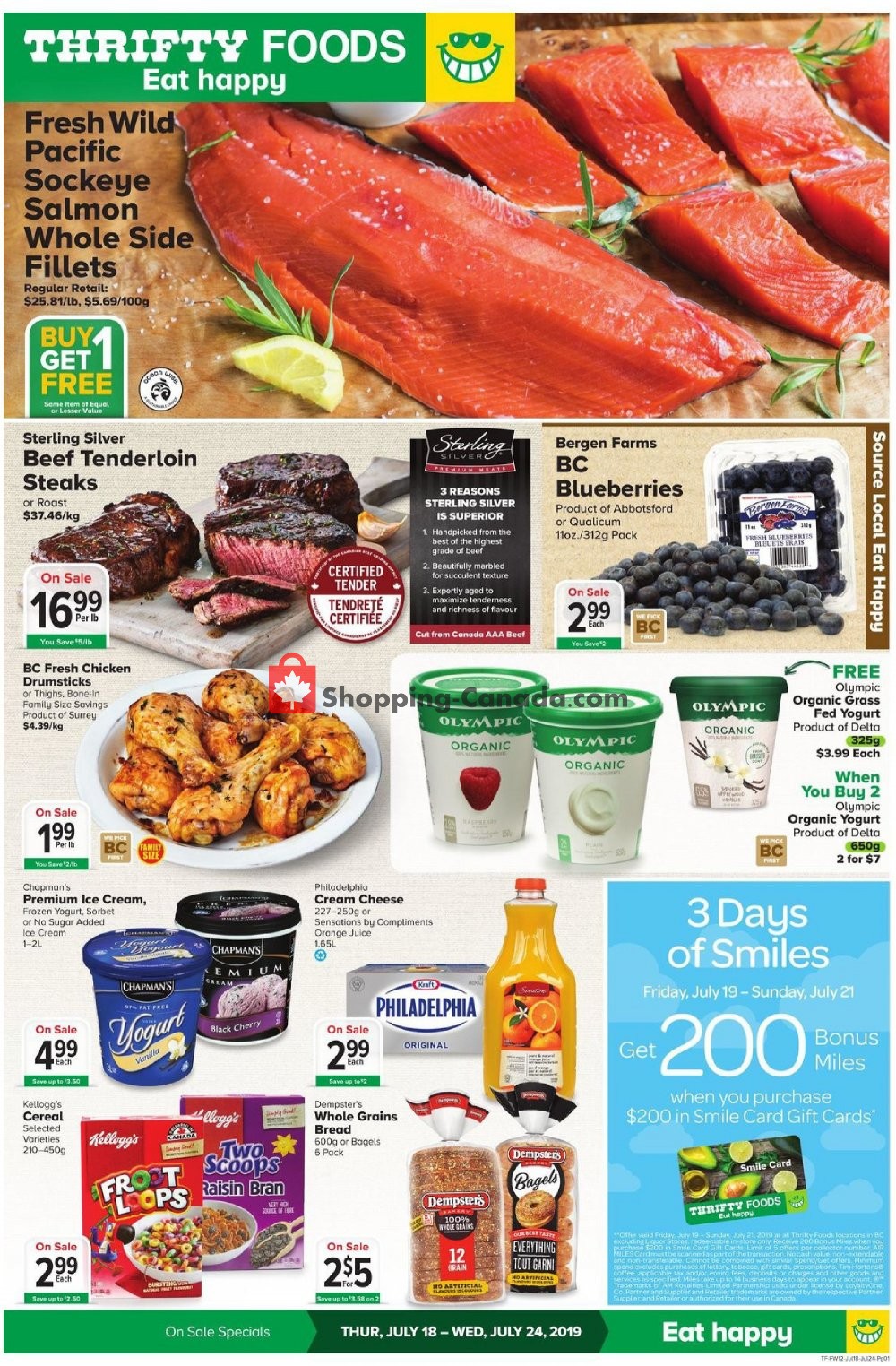 Thrifty Foods flyer from Thursday July 18, 2019 to Wednesday July 24, 2019 - page 1