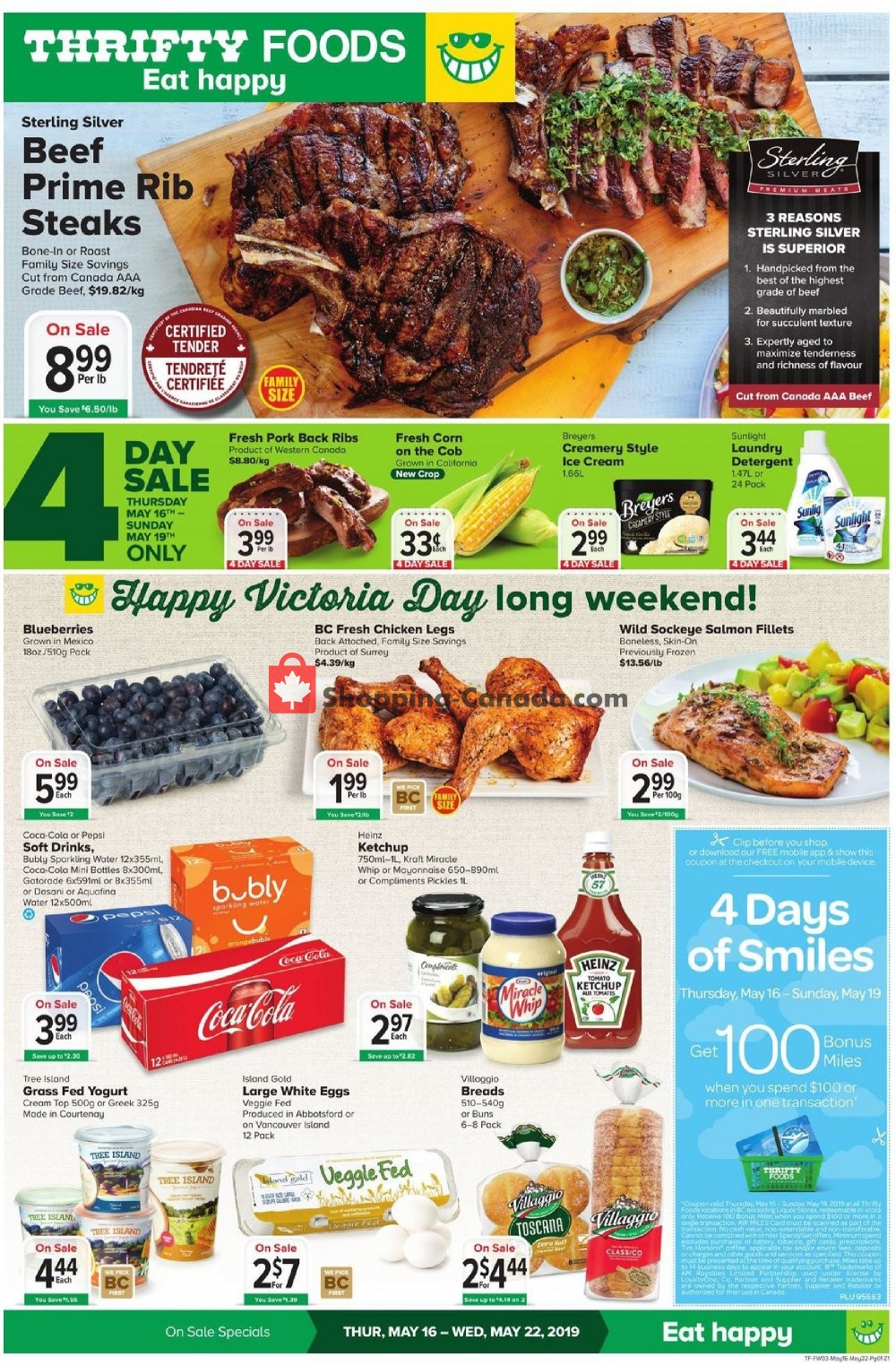 Thrifty Foods flyer from Thursday May 16, 2019 to Wednesday May 22, 2019 - page 1