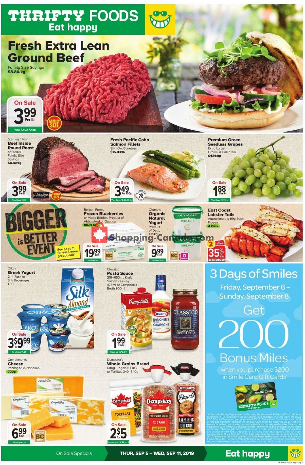 Thrifty Foods flyer from Thursday September 5, 2019 to Wednesday September 11, 2019 - page 1