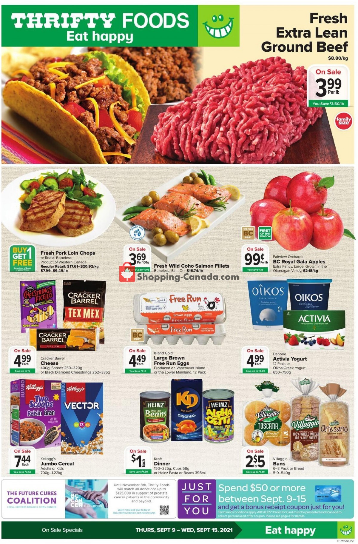 Thrifty Foods flyer from Thursday September 9, 2021 to Wednesday September 15, 2021 - page 1