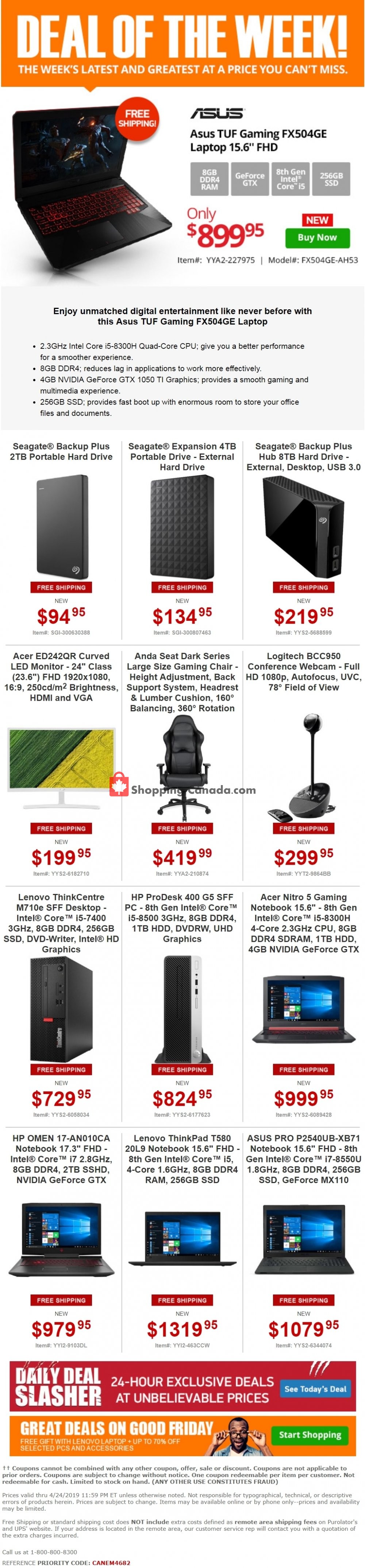 Tiger Direct flyer from Monday April 22, 2019 to Wednesday April 24, 2019 - page 1