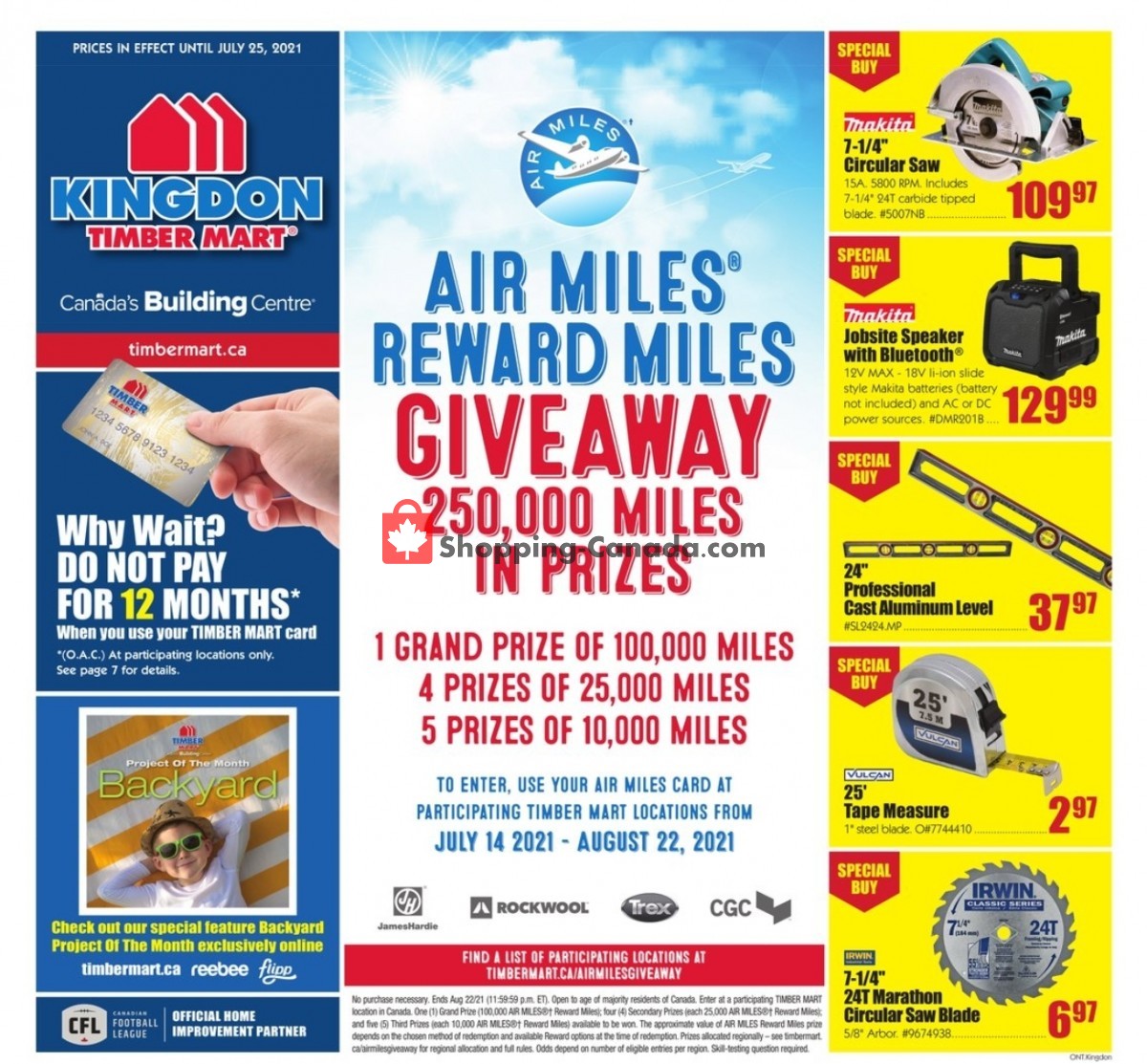 Timber Mart flyer from Wednesday July 14, 2021 to Sunday July 25, 2021 - page 1