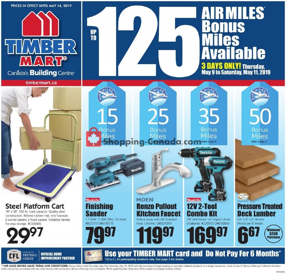 Timber Mart flyer from Wednesday May 8, 2019 to Tuesday May 14, 2019 - page 1