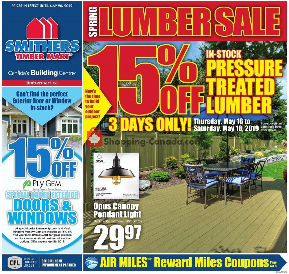 Timber Mart flyer from Wednesday May 15, 2019 to Sunday May 26, 2019 - page 1