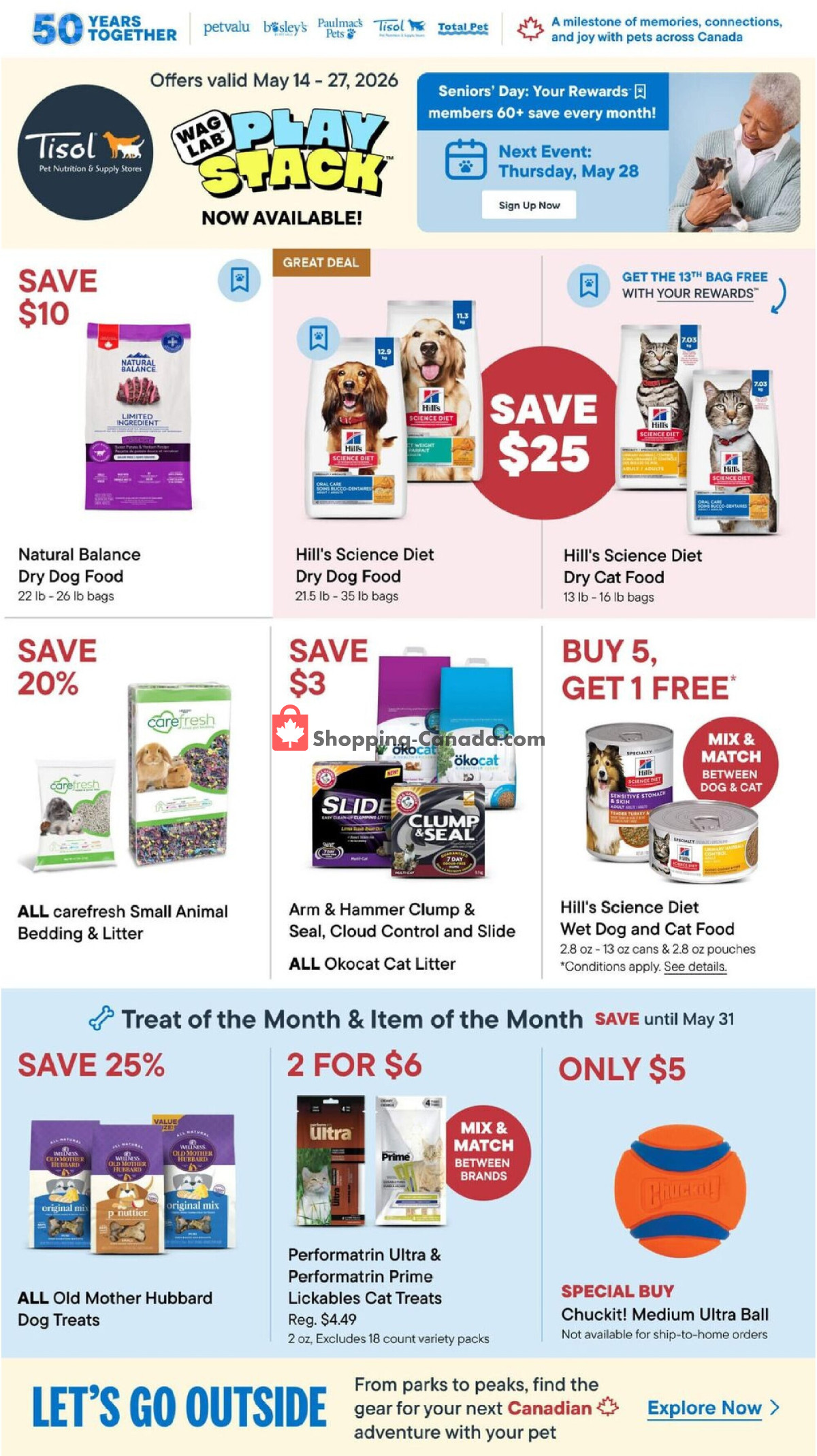 Tisol Pet Nutrition And Supply Stores flyer from Thursday May 14, 2026 to Wednesday May 27, 2026 - page 1