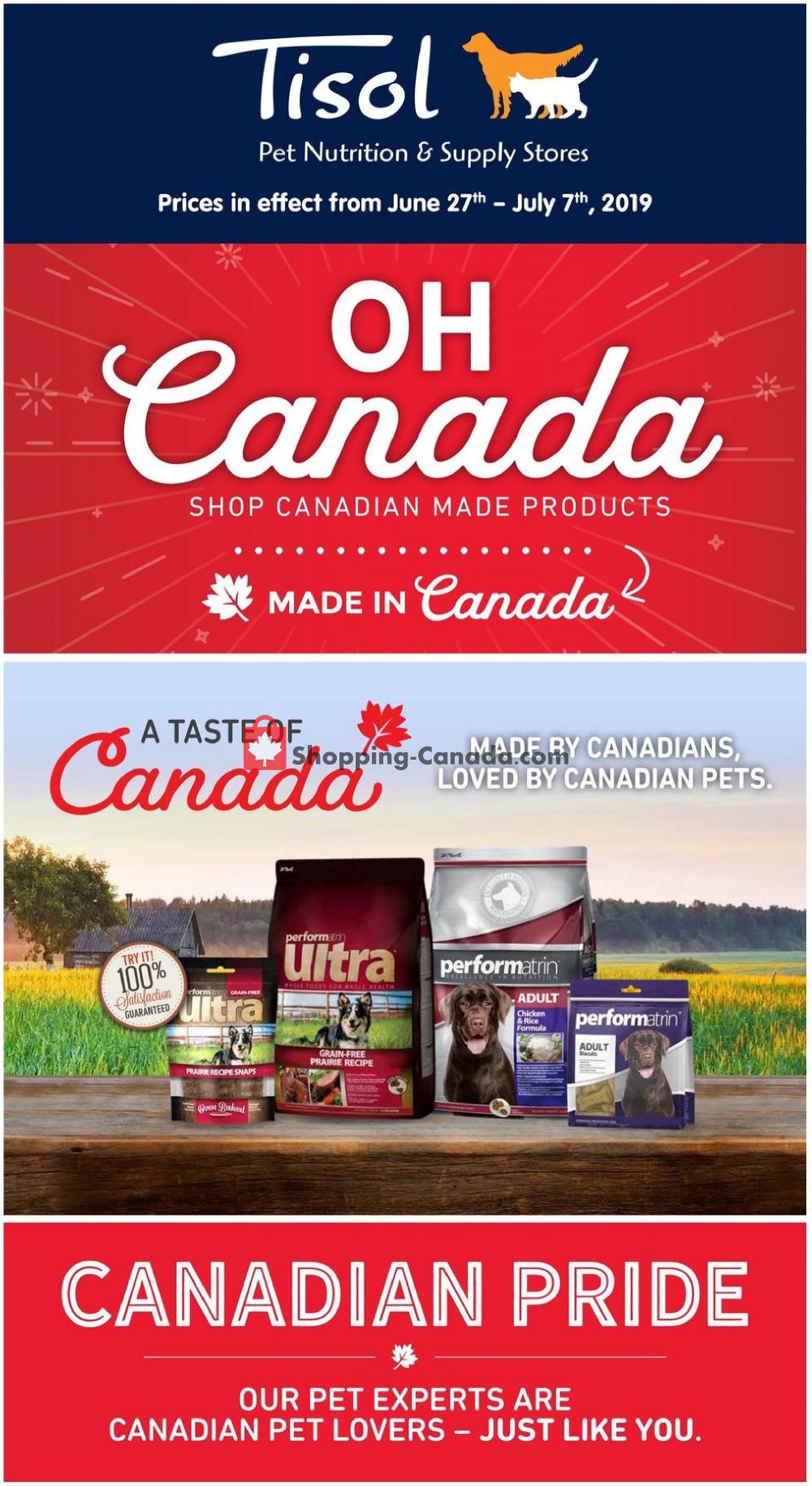 Tisol Pet Nutrition And Supply Stores Canada, flyer (Semi Annual