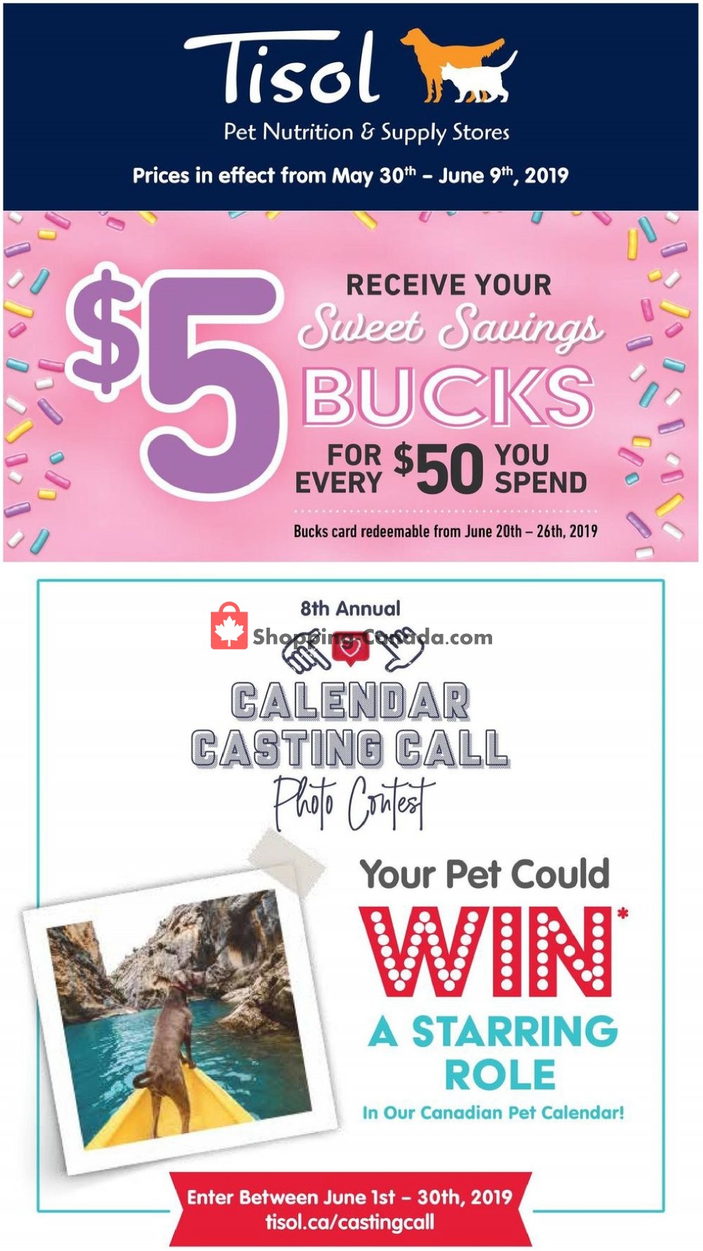 Tisol Pet Nutrition And Supply Stores flyer from Thursday May 30, 2019 to Sunday June 9, 2019 - page 1