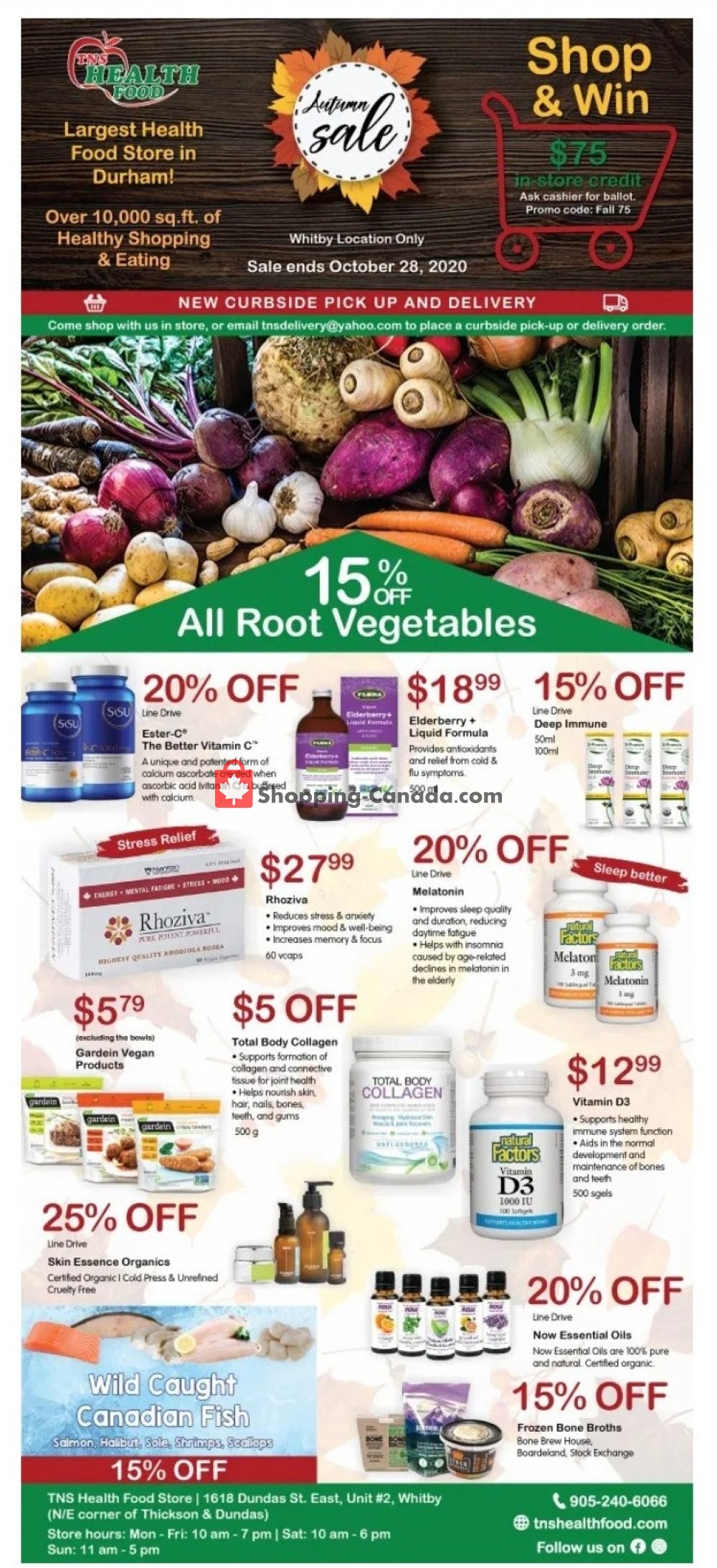 TNS Health Food  flyer from Sunday September 27, 2020 to Wednesday October 28, 2020 - page 1