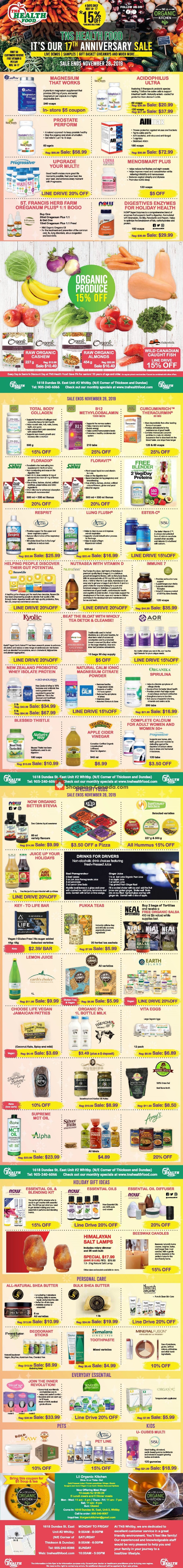 TNS Health Food  flyer from Friday November 1, 2019 to Thursday November 28, 2019 - page 1