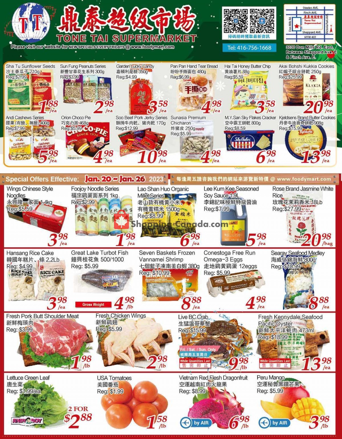 Tone Tai Supermarket flyer from Friday January 20, 2023 to Thursday January 26, 2023 - page 1