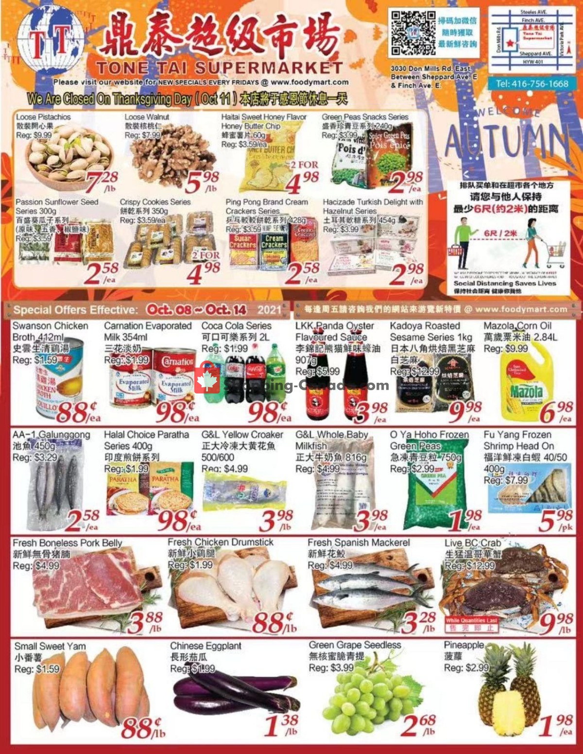 Tone Tai Supermarket flyer from Friday October 8, 2021 to Thursday October 14, 2021 - page 1