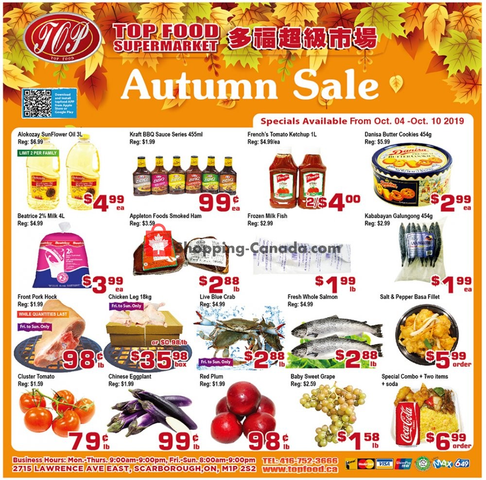 Top Food flyer from Friday October 4, 2019 to Thursday October 10, 2019 - page 1