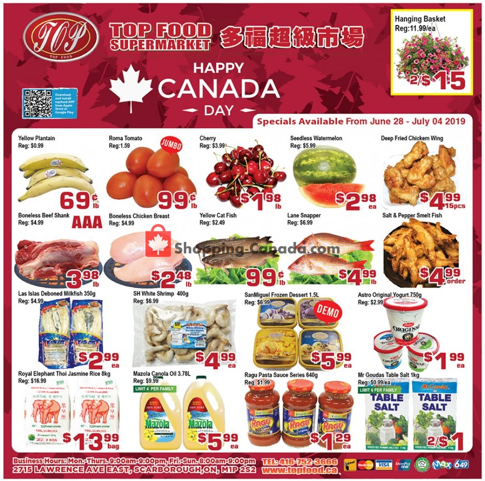 Top Food flyer from Friday June 28, 2019 to Thursday July 4, 2019 - page 1