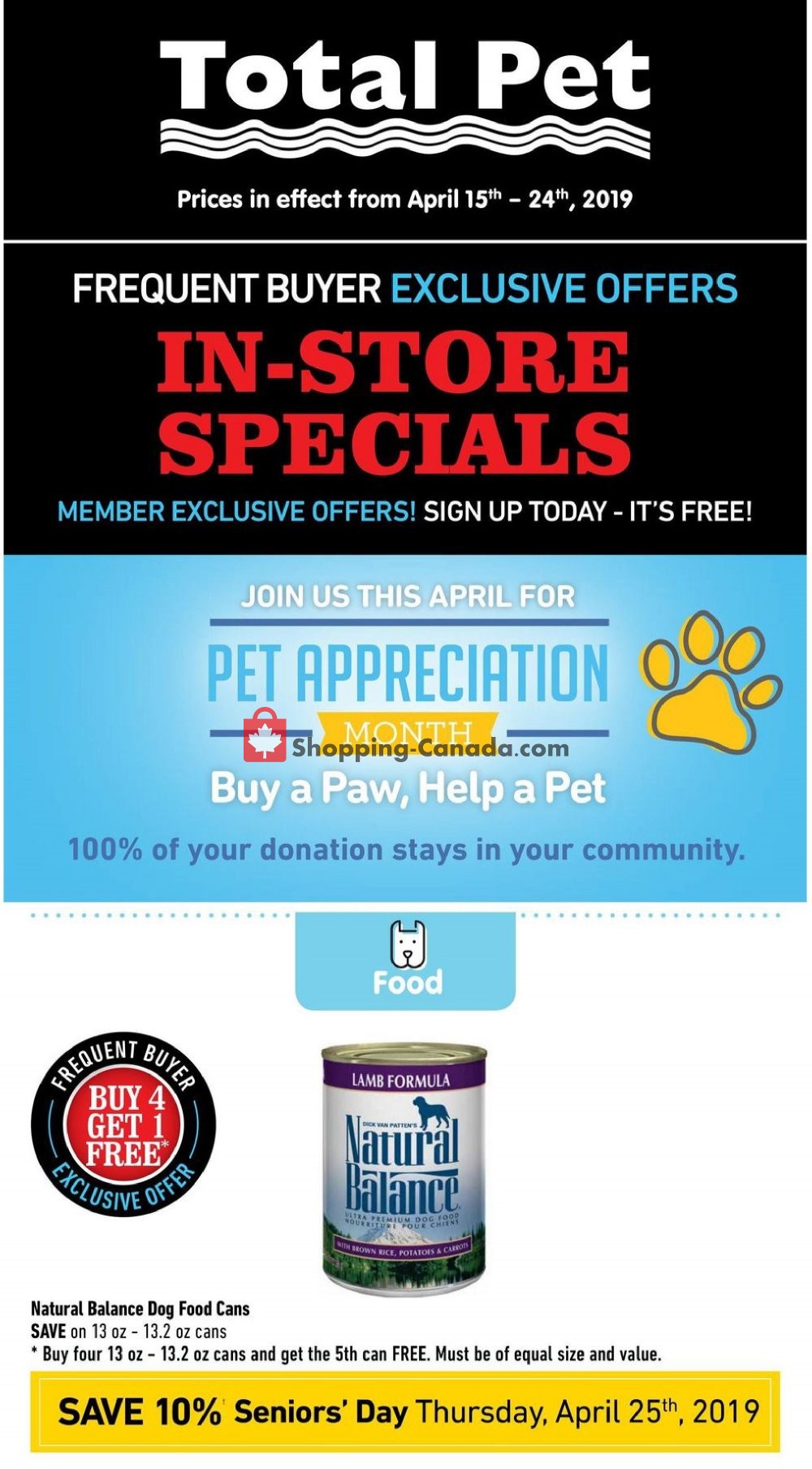 Total Pet flyer from Monday April 15, 2019 to Wednesday April 24, 2019 - page 1