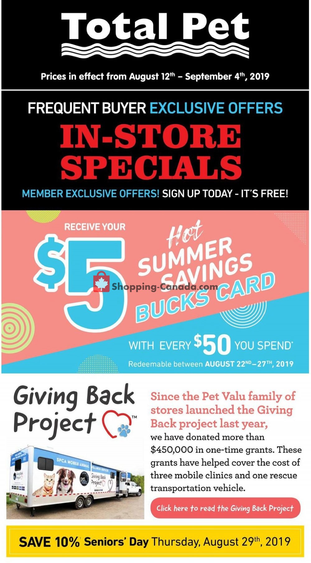Total Pet flyer from Monday August 12, 2019 to Wednesday September 4, 2019 - page 1