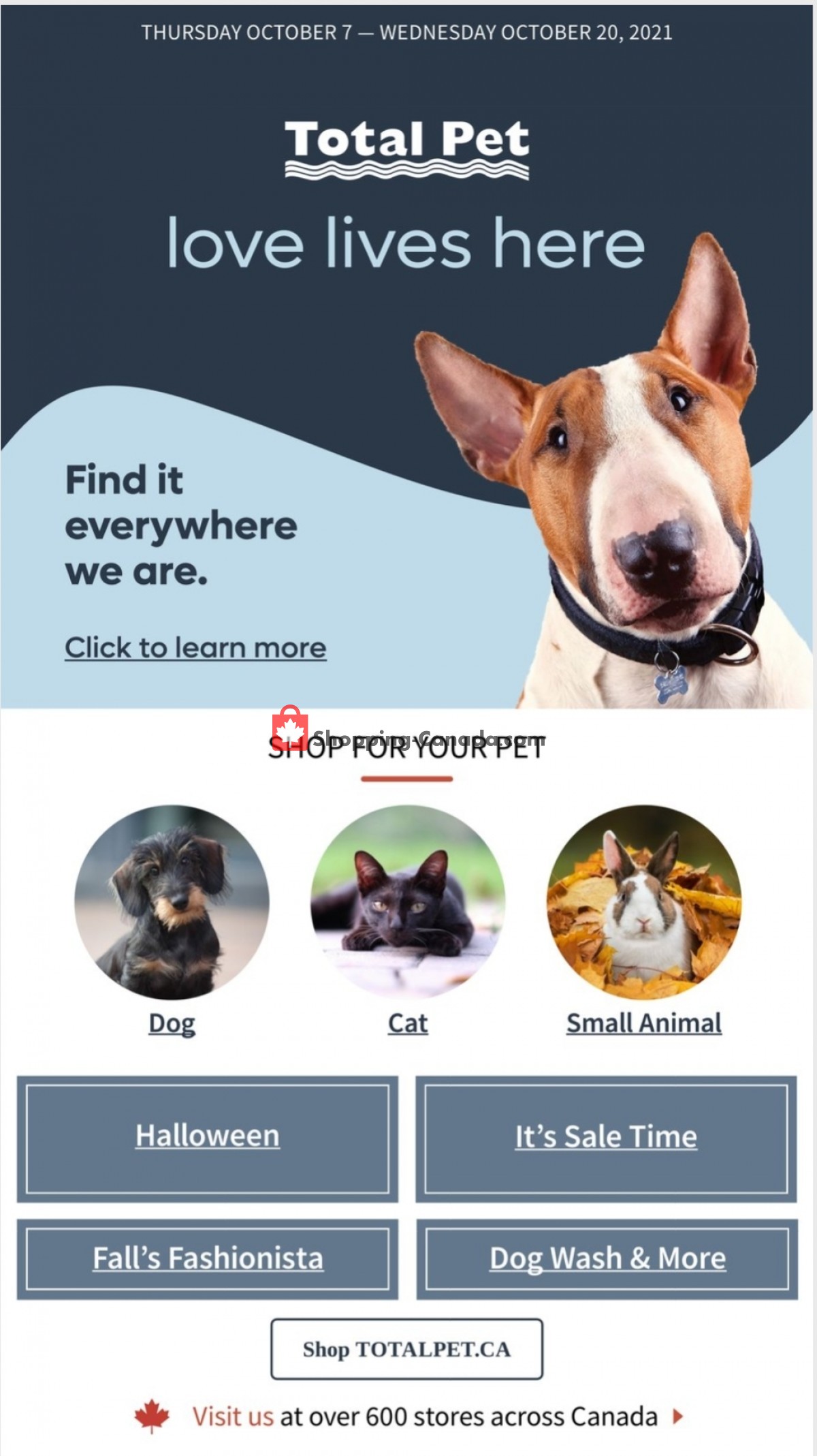 Total Pet flyer from Thursday October 7, 2021 to Wednesday October 20, 2021 - page 1