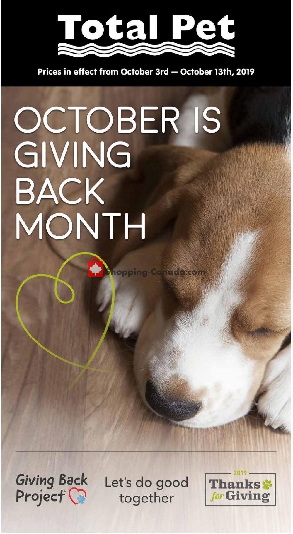 Total Pet flyer from Thursday October 3, 2019 to Sunday October 13, 2019 - page 1