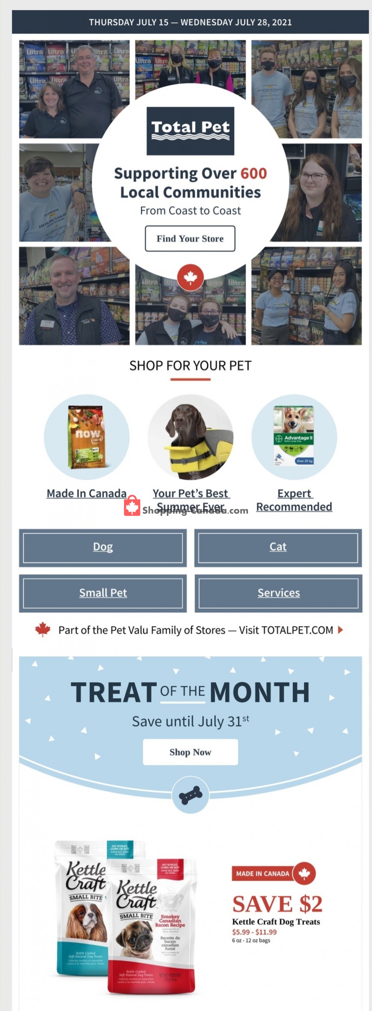 Total Pet flyer from Thursday July 15, 2021 to Wednesday July 28, 2021 - page 1