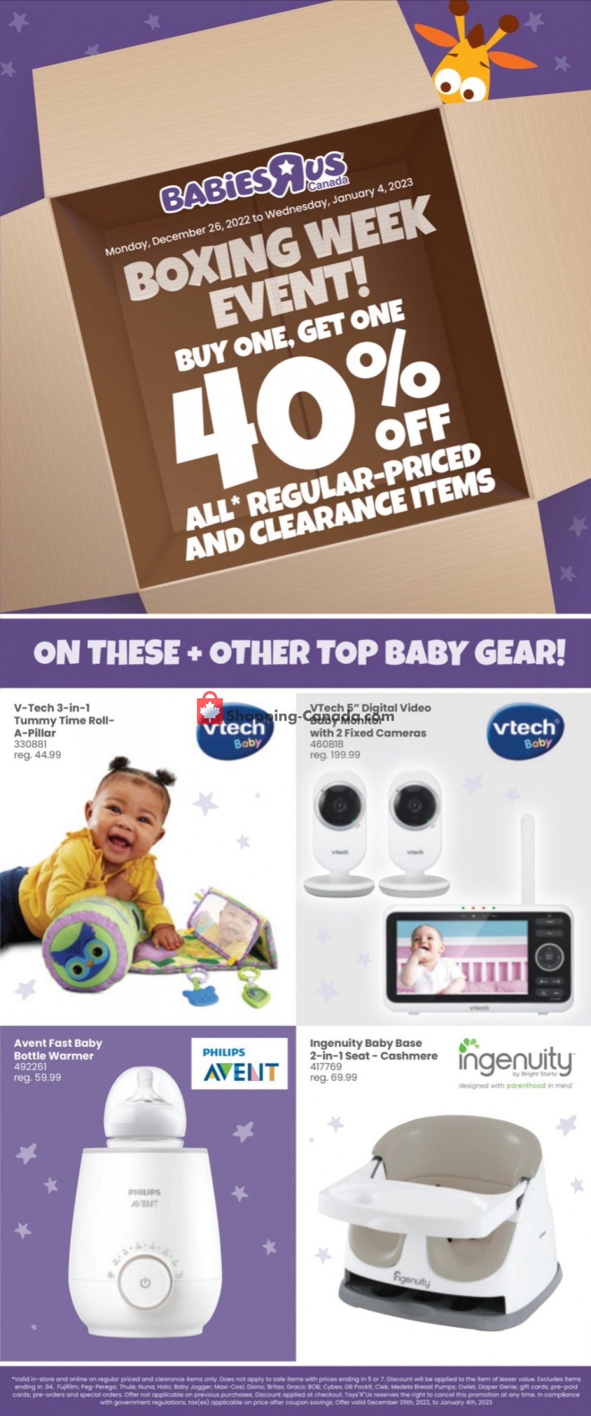 Toys R Us / Babies R Us Canada, flyer (Babies Boxing Week Event