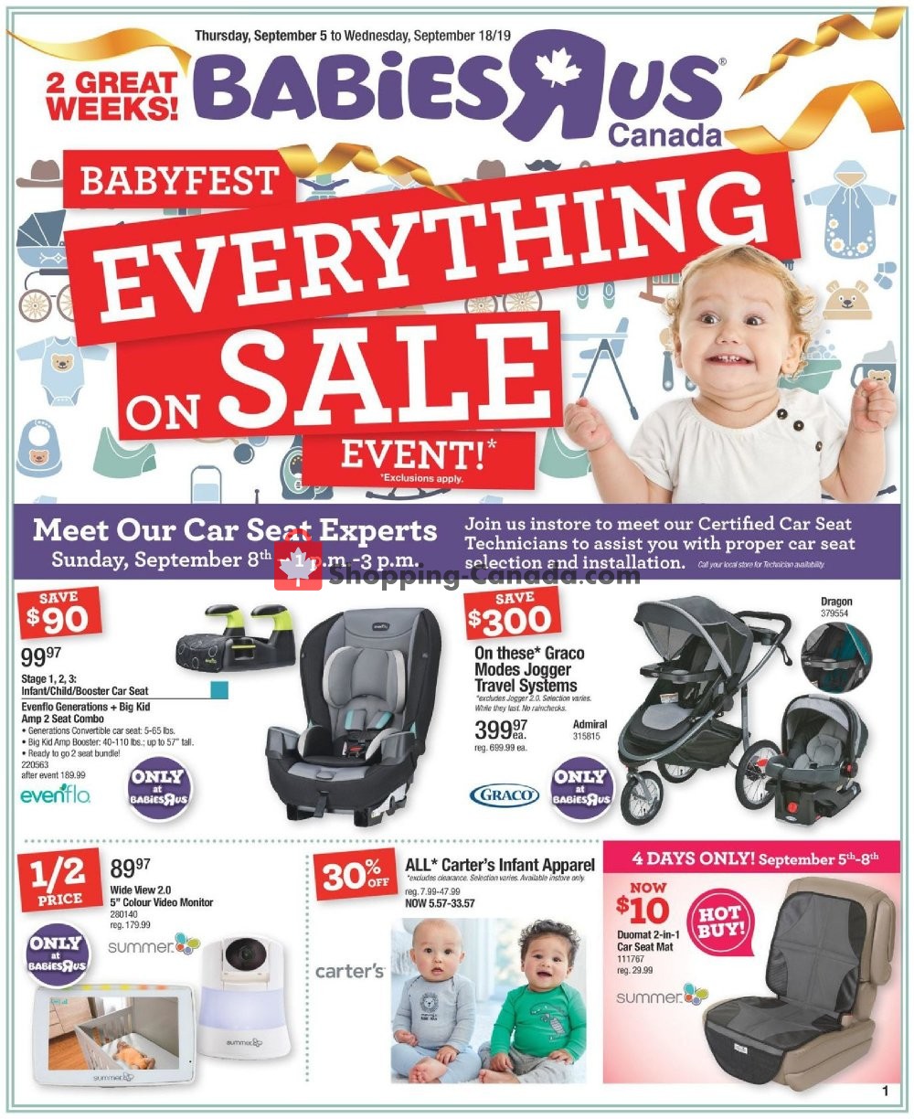 Toys R Us / Babies R Us flyer from Thursday September 5, 2019 to Wednesday September 18, 2019 - page 1