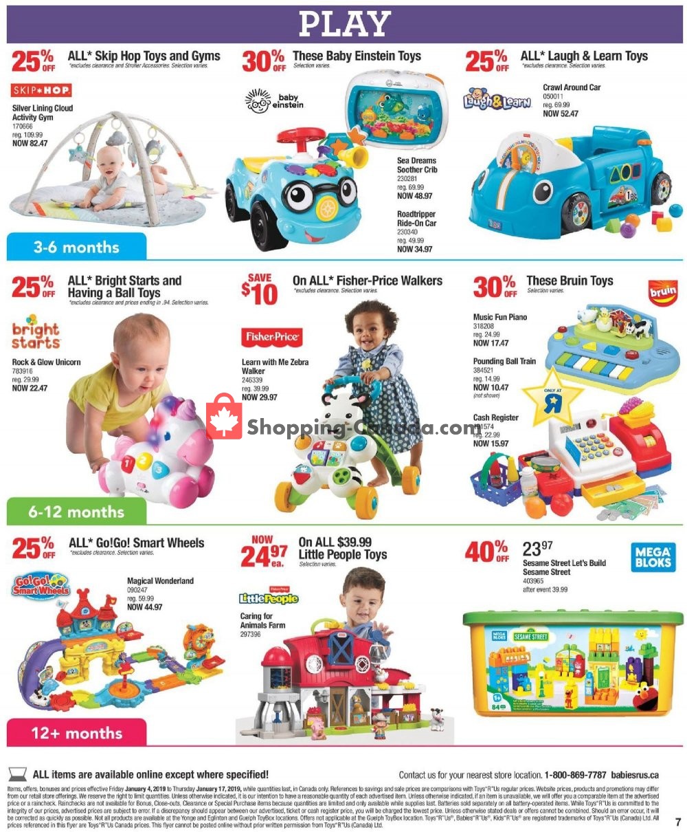 Toys R Us / Babies R Us flyer from Friday January 4, 2019 to Thursday January 17, 2019 - page 7
