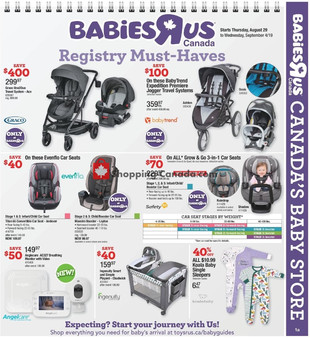 Toys R Us / Babies R Us flyer from Thursday August 29, 2019 to Wednesday September 4, 2019 - page 1