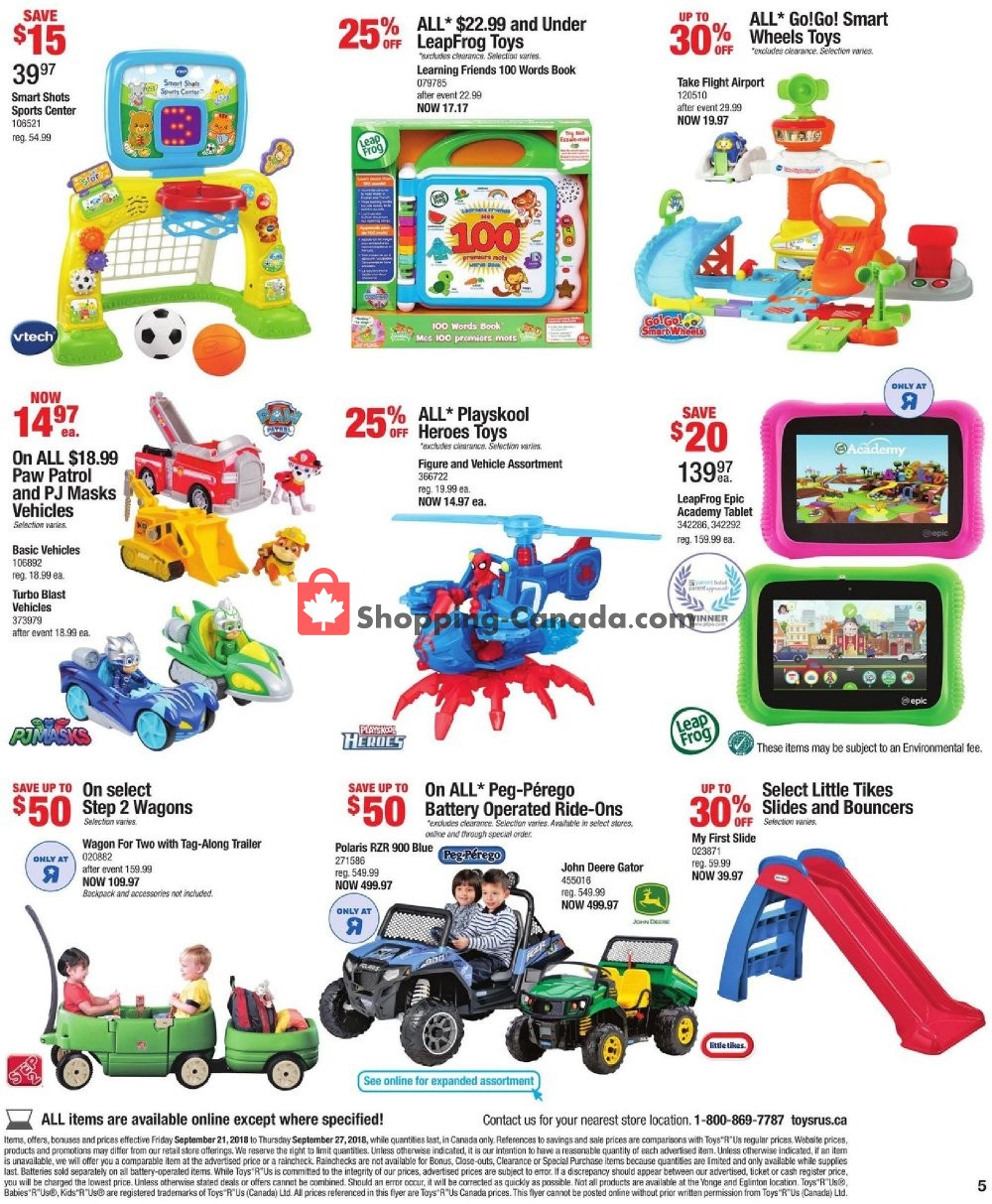 Toys R Us / Babies R Us flyer from Friday September 21, 2018 to Thursday September 27, 2018 - page 7