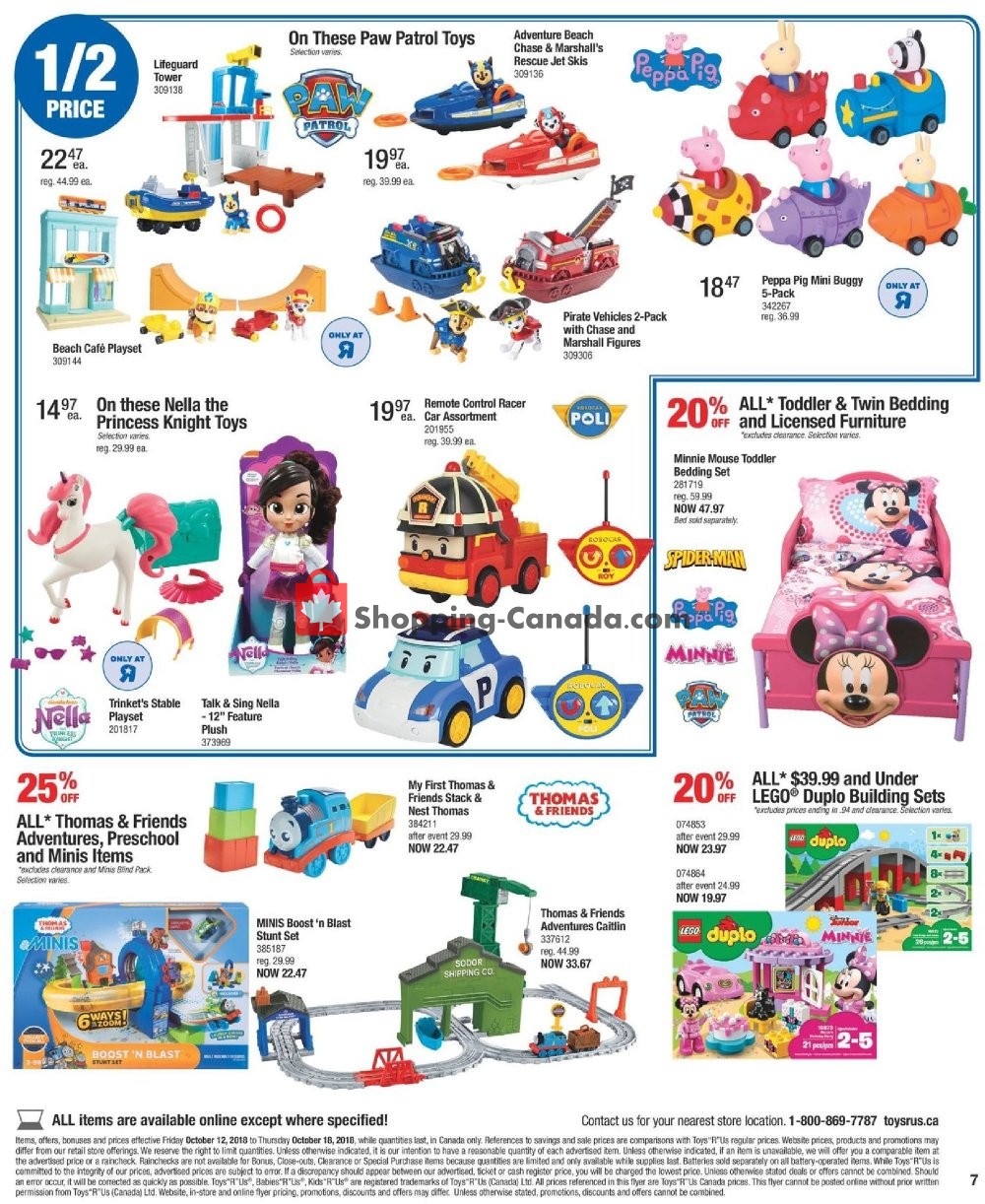 Toys R Us / Babies R Us flyer from Friday October 12, 2018 to Thursday October 18, 2018 - page 7