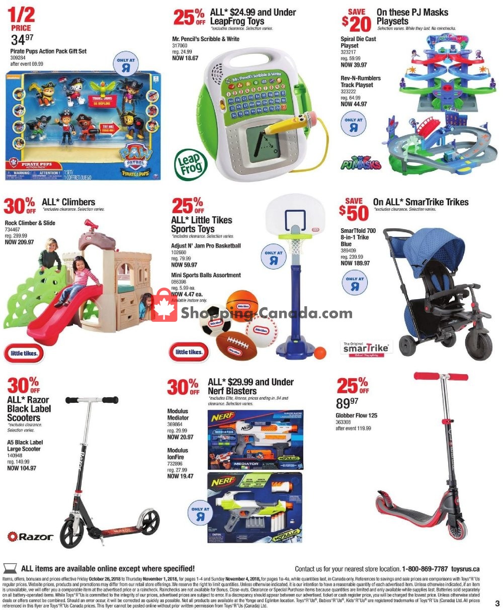 Toys R Us / Babies R Us flyer from Friday October 26, 2018 to Thursday November 1, 2018 - page 3