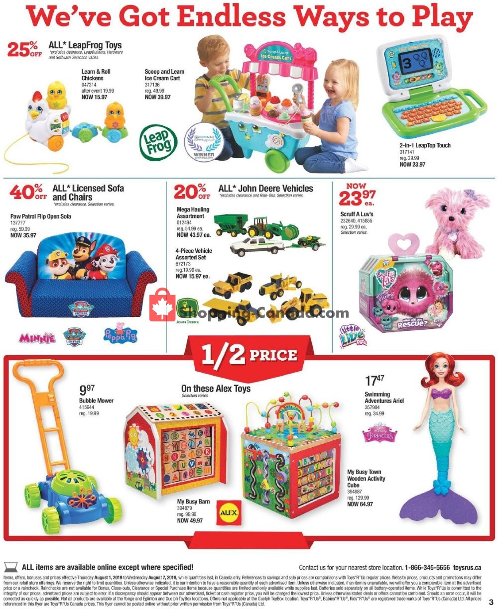Toys R Us / Babies R Us flyer from Thursday August 1, 2019 to Wednesday August 7, 2019 - page 3