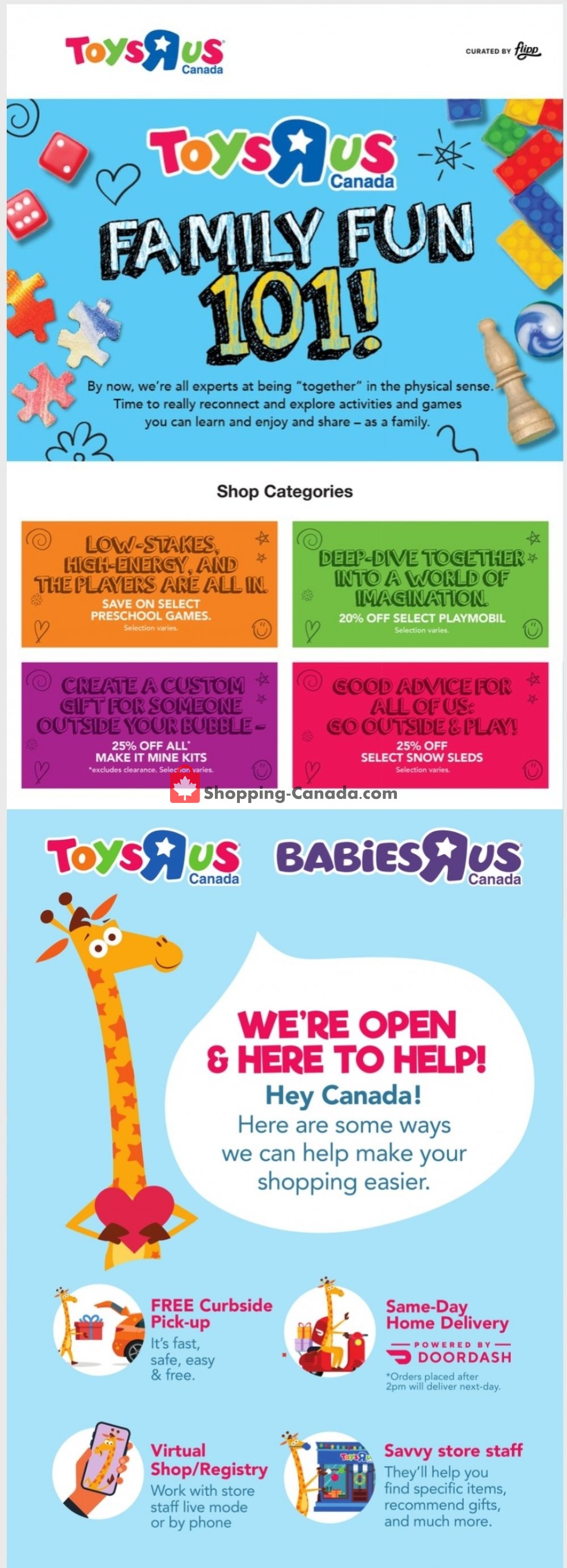 Toys R Us / Babies R Us flyer from Thursday January 14, 2021 to Wednesday January 20, 2021 - page 1